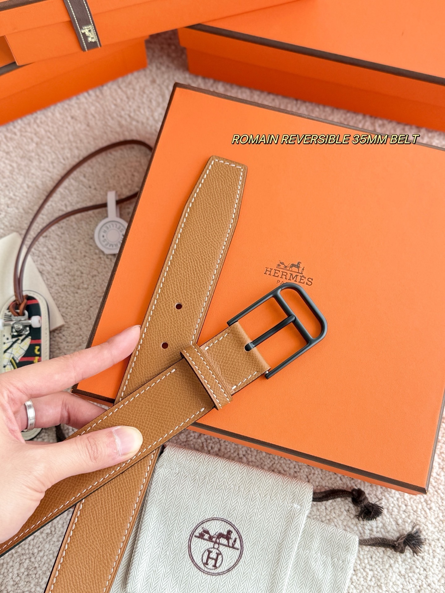 Hermes Romain Reversible 35mm Leather Belt - Luxury Men's Accessory