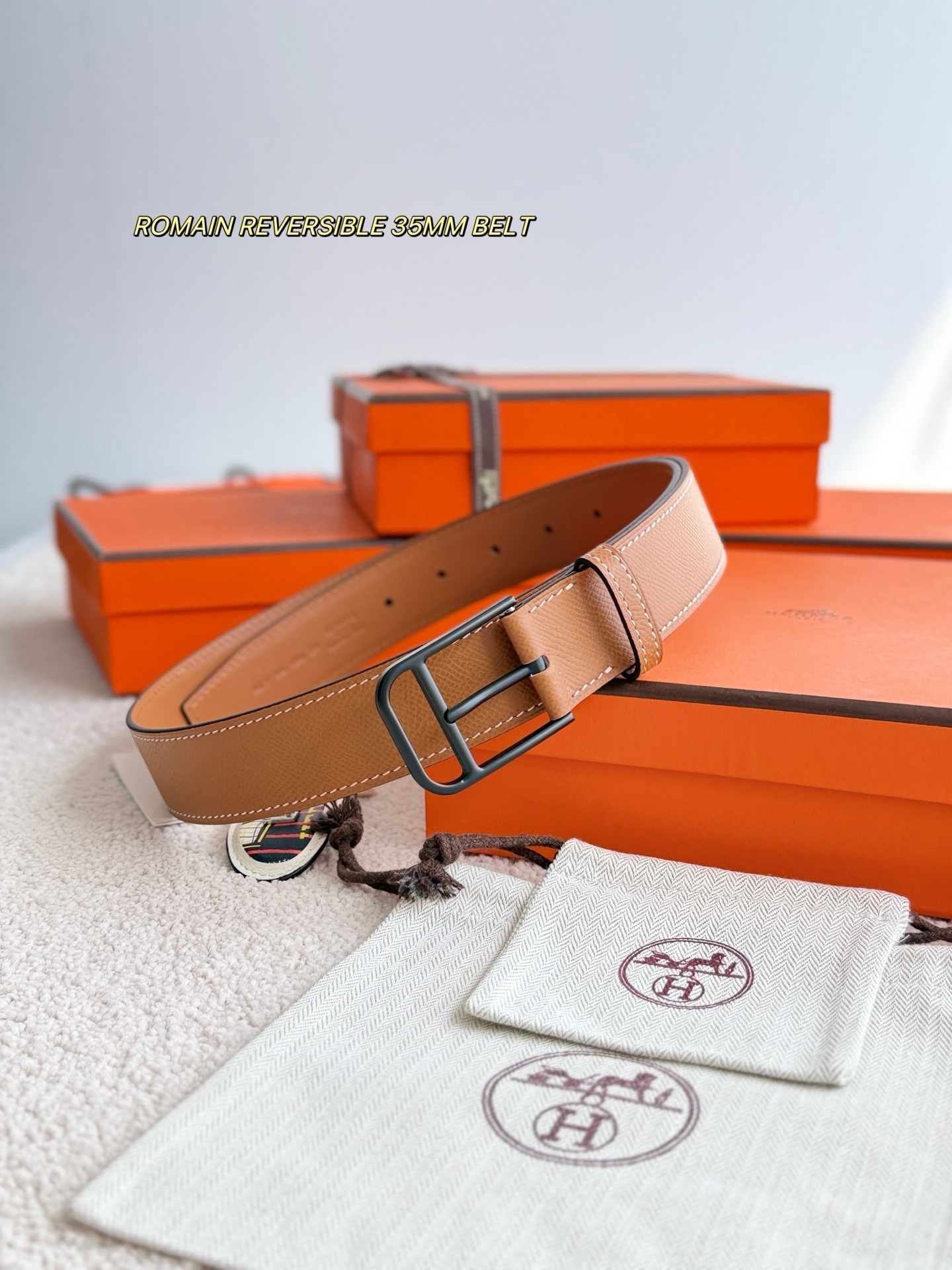 Hermes Romain Reversible 35mm Leather Belt – Luxury Men’s Accessory