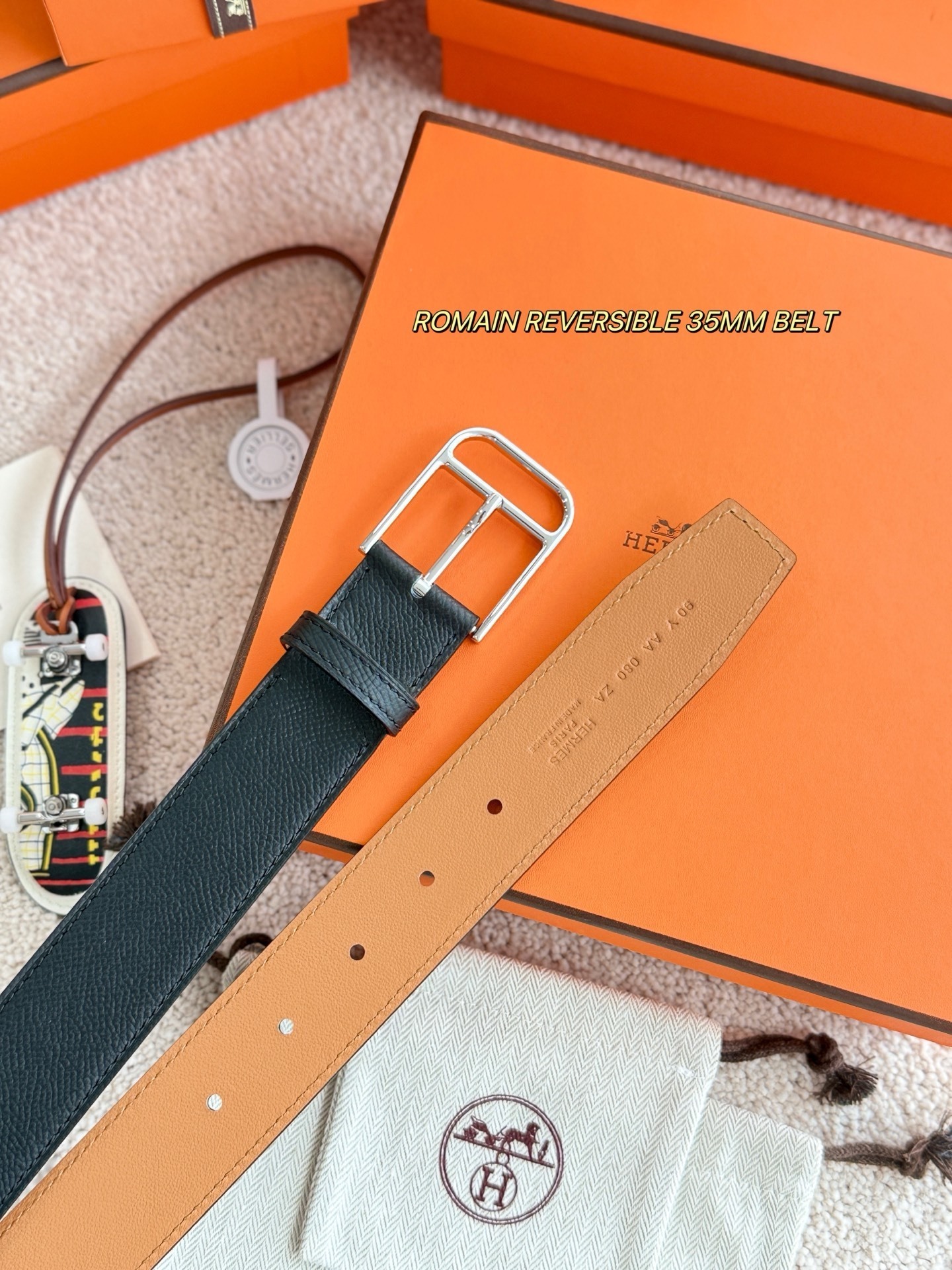 Romain Reversible 35mm Men's Leather Belt - Premium Classic Accessory