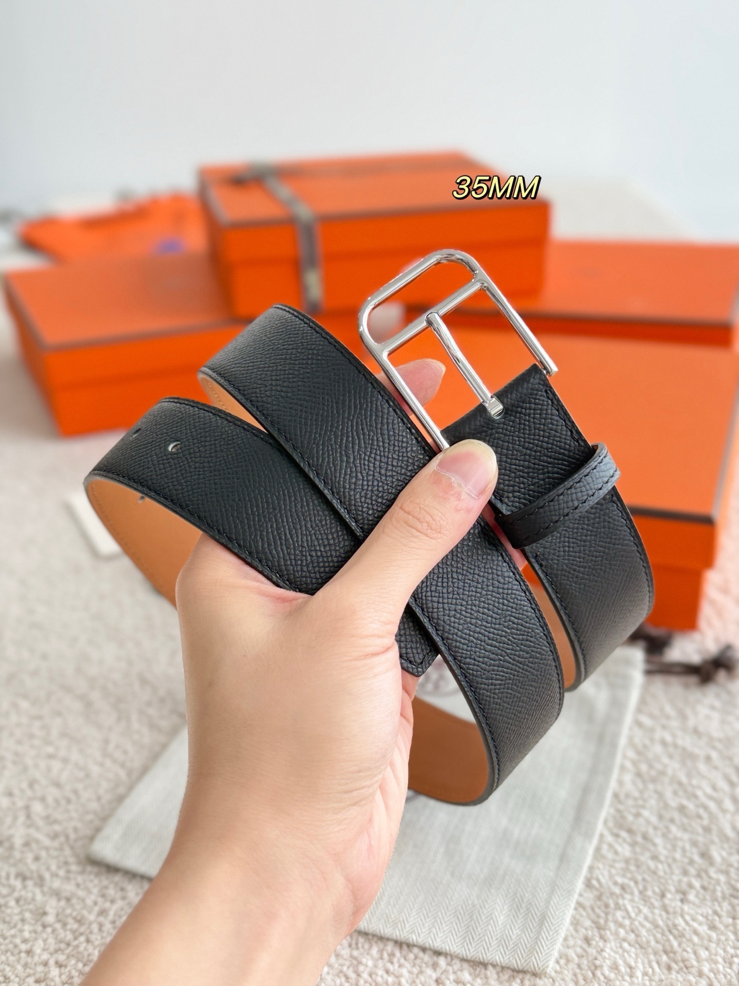 Romain Reversible 35mm Men's Leather Belt - Premium Classic Accessory