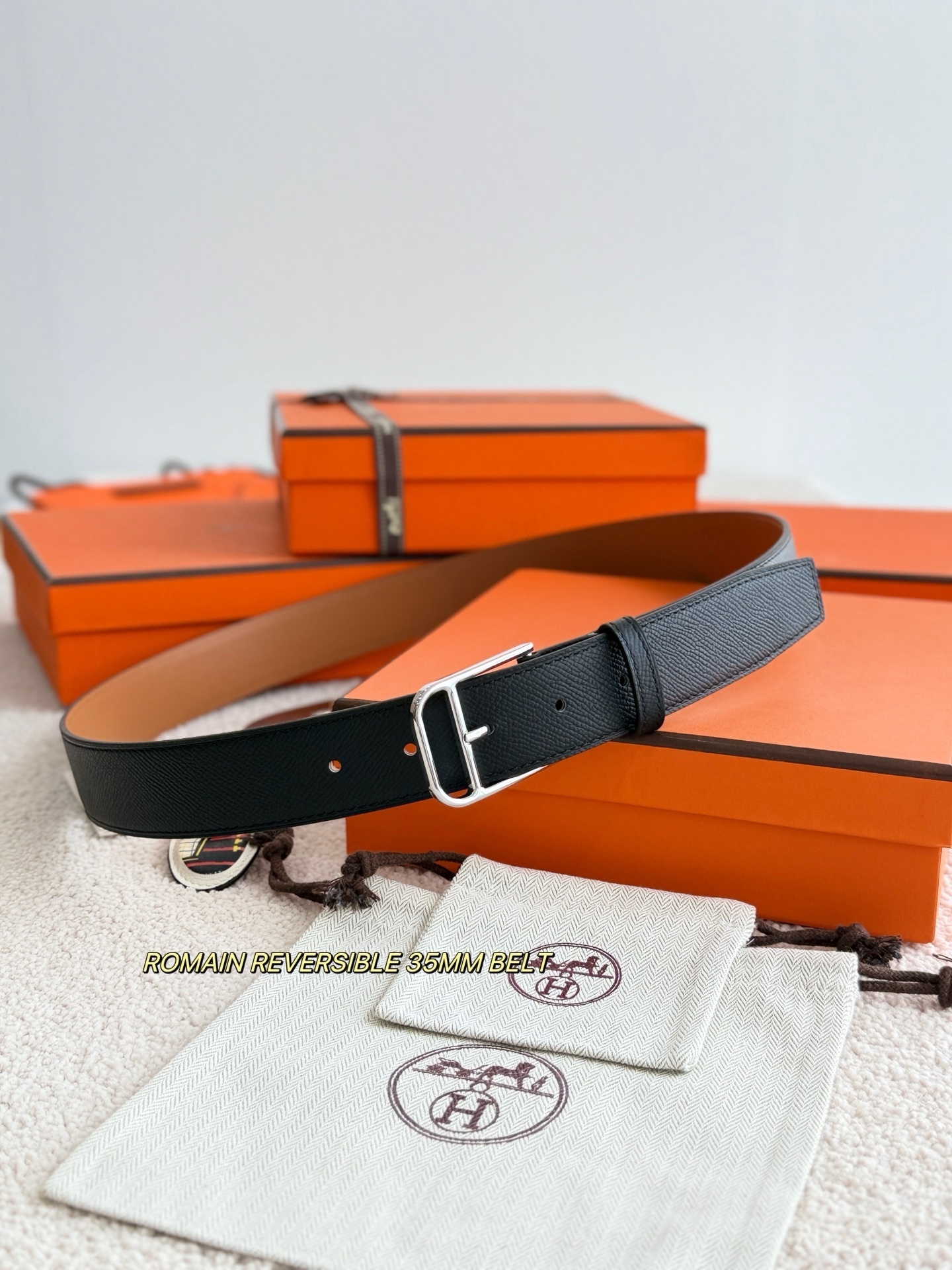 Romain Reversible 35mm Men's Leather Belt - Premium Classic Accessory