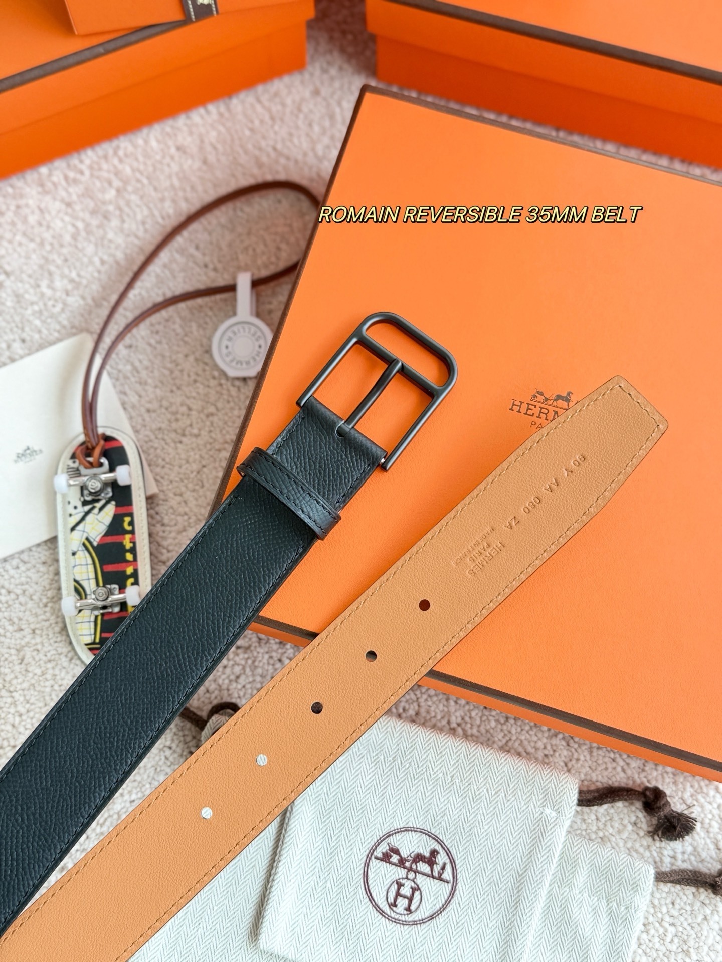 Romain Reversible 35mm Leather Belt - Premium Men's Accessory