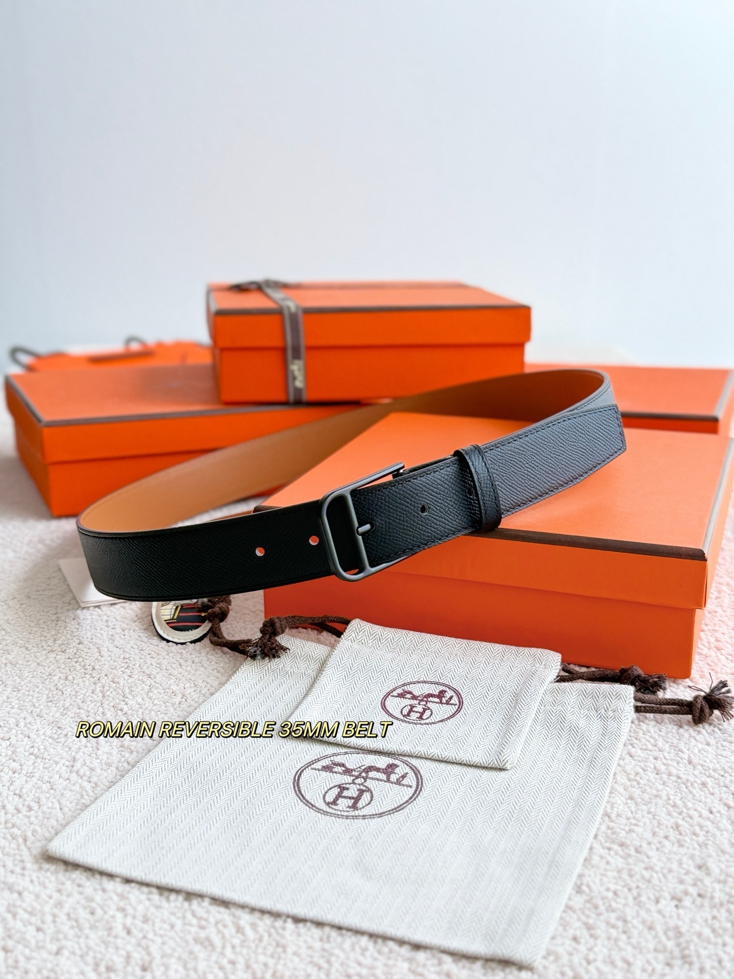 Romain Reversible 35mm Leather Belt - Premium Men's Accessory