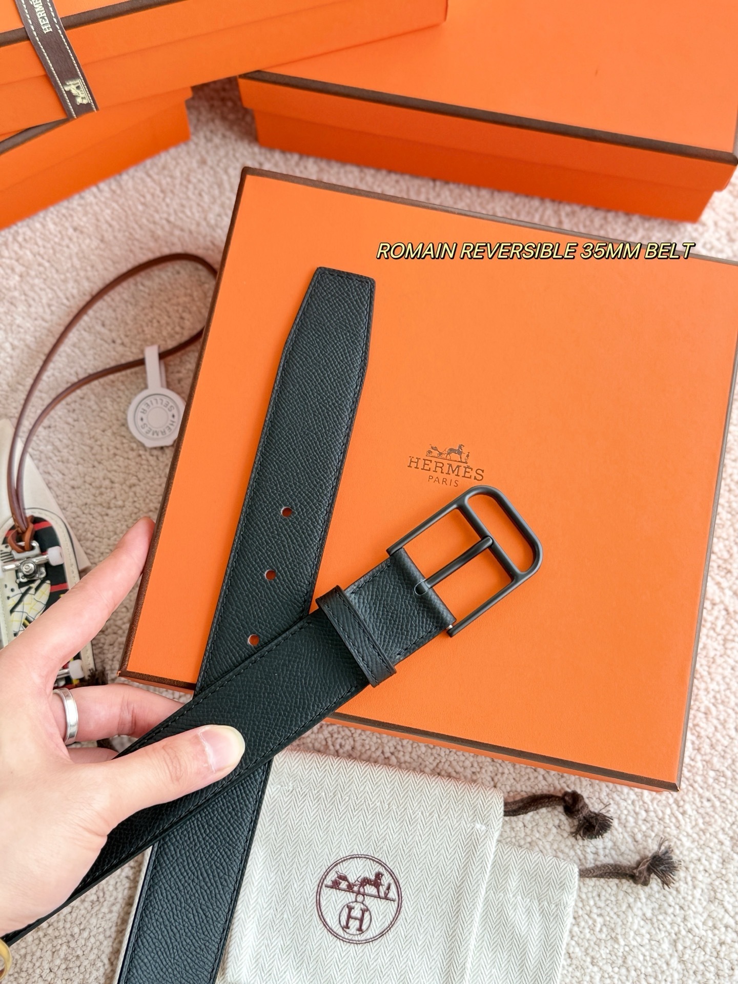 Romain Reversible 35mm Leather Belt - Premium Men's Accessory