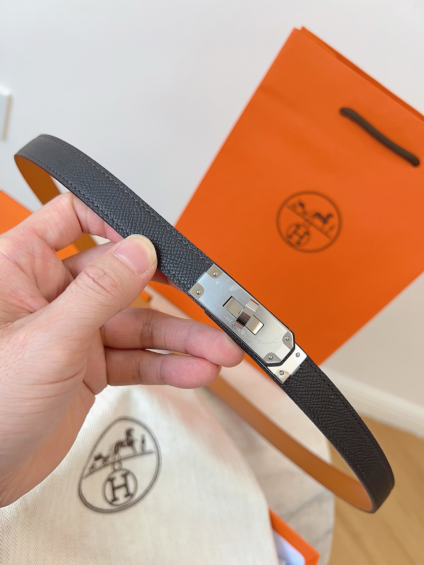 Hermès Kelly Double Tour Bracelet - Black Leather Gold Hardware