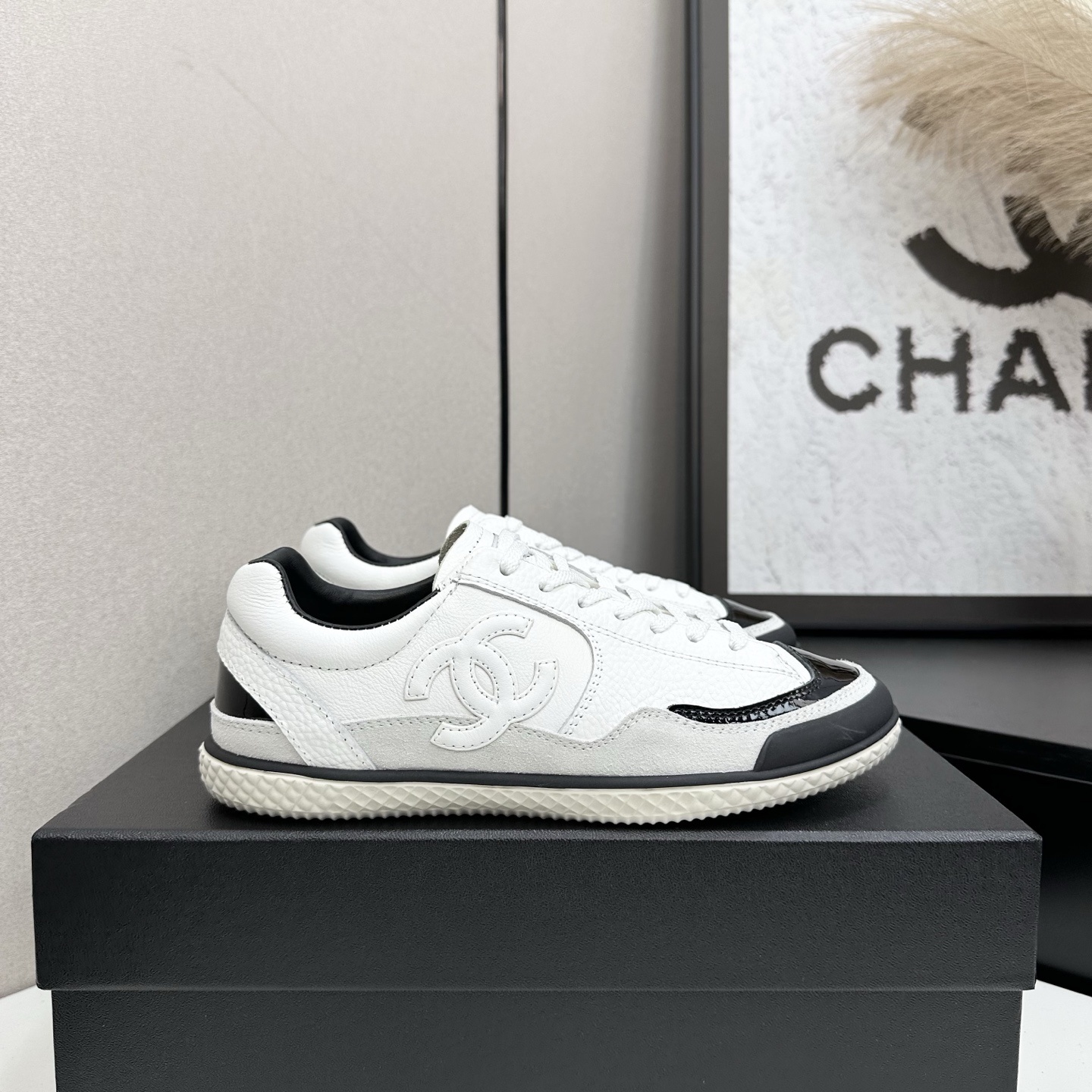 Chanel CC Logo White Leather Sneakers – Luxury Casual Shoes
