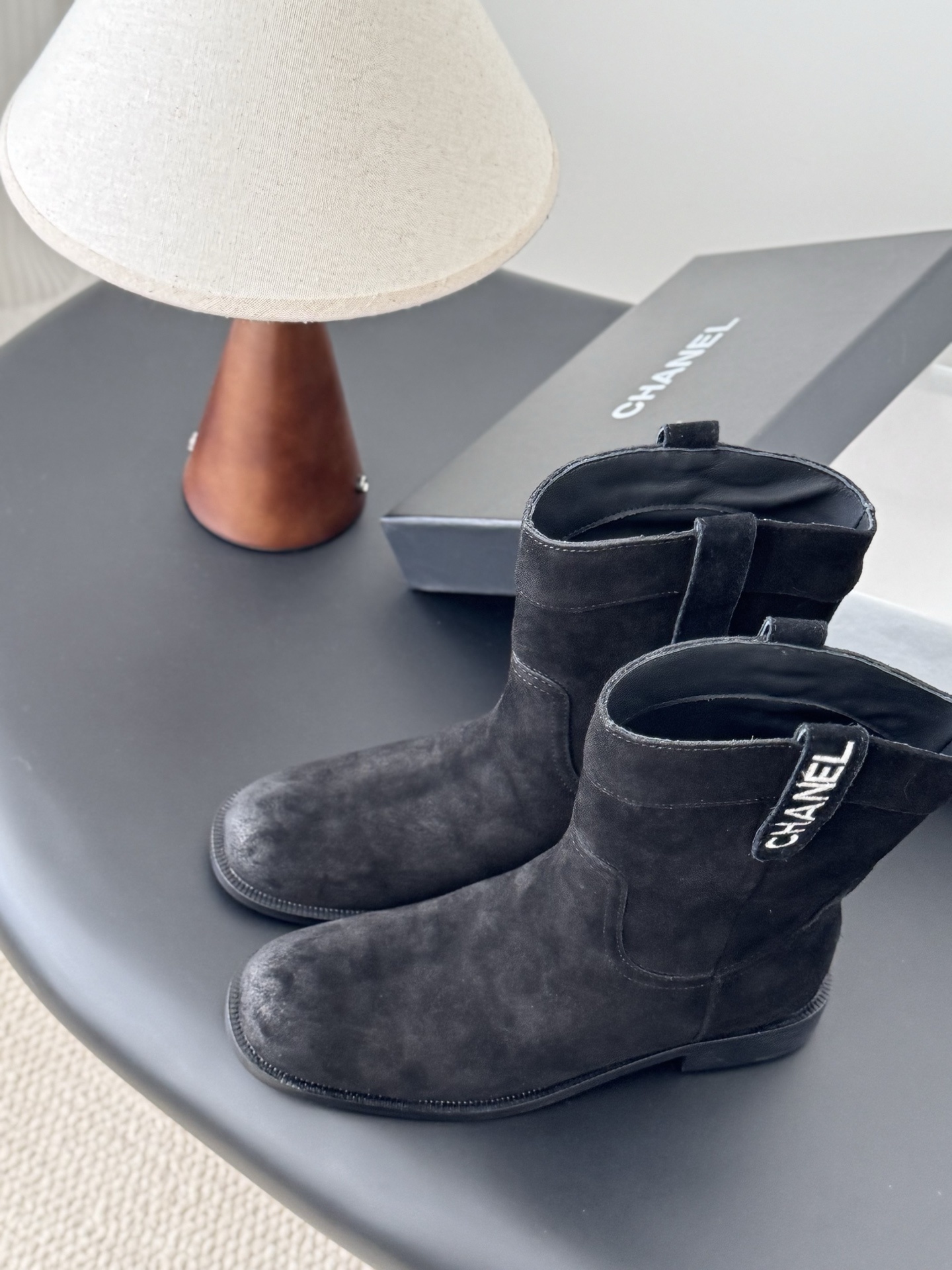 Luxury Chanel Black Suede Mid-Calf Boots - Chic Designer Footwear