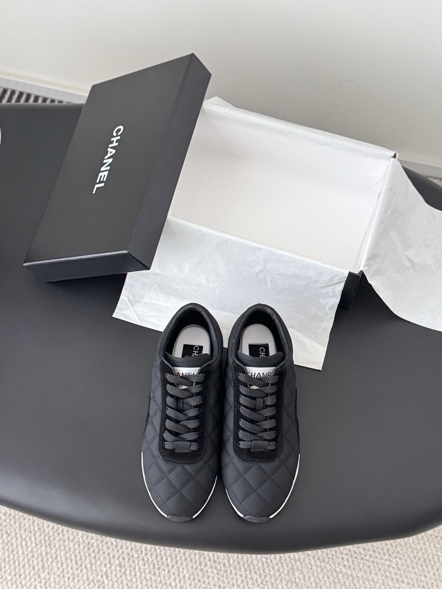Chanel Quilted Fabric Sneakers – Luxury Black & White Trainers
