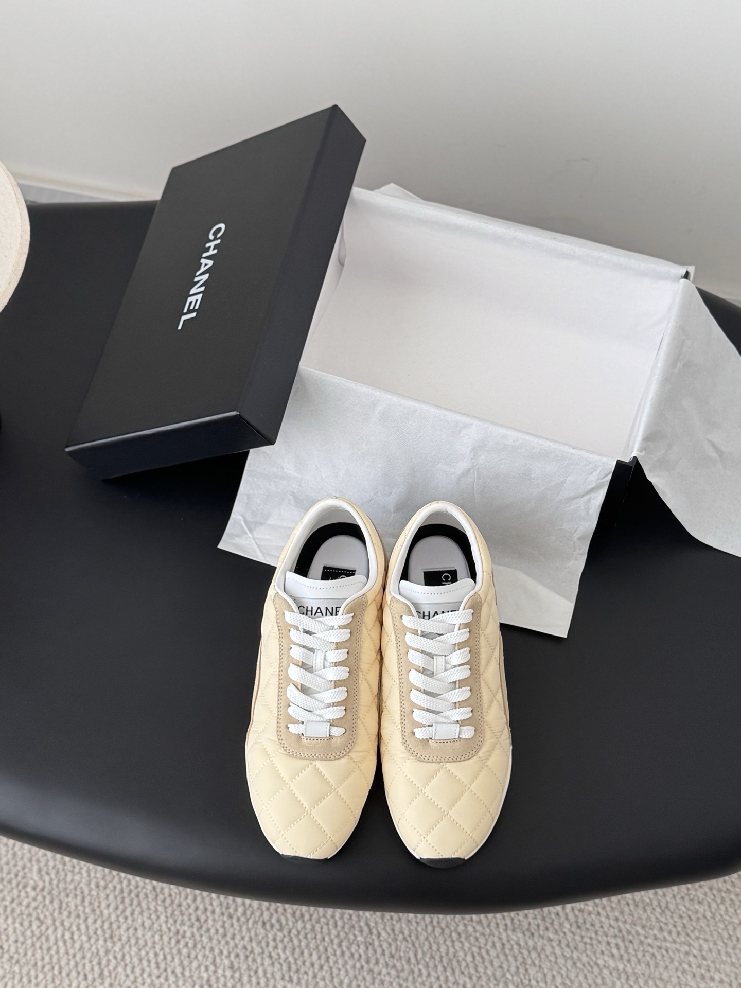Chanel Quilted Low-Top Sneakers in Beige – Luxury Designer Shoes