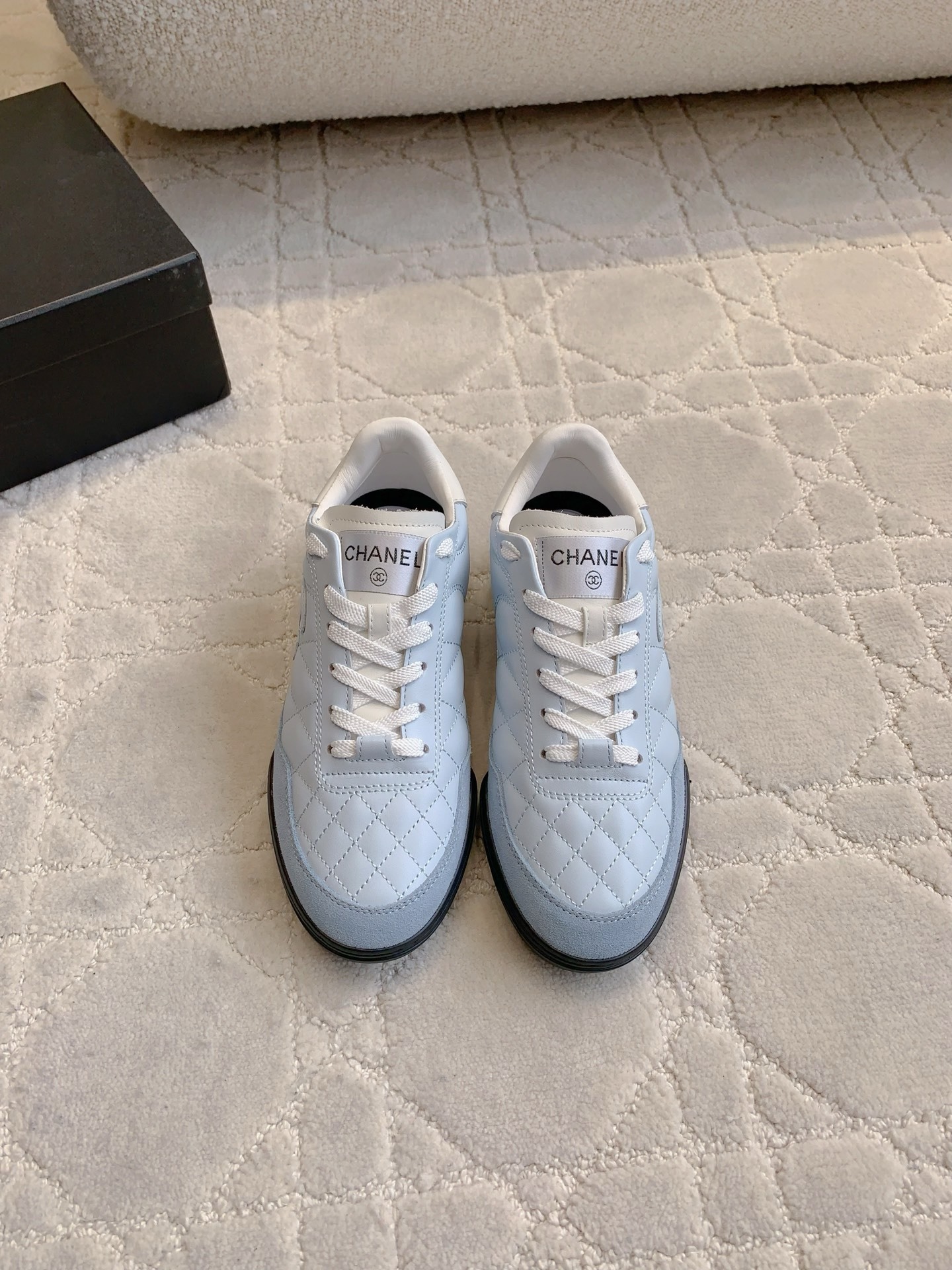 Chanel Light Blue Quilted Leather Sneakers – Luxury Women’s Shoes