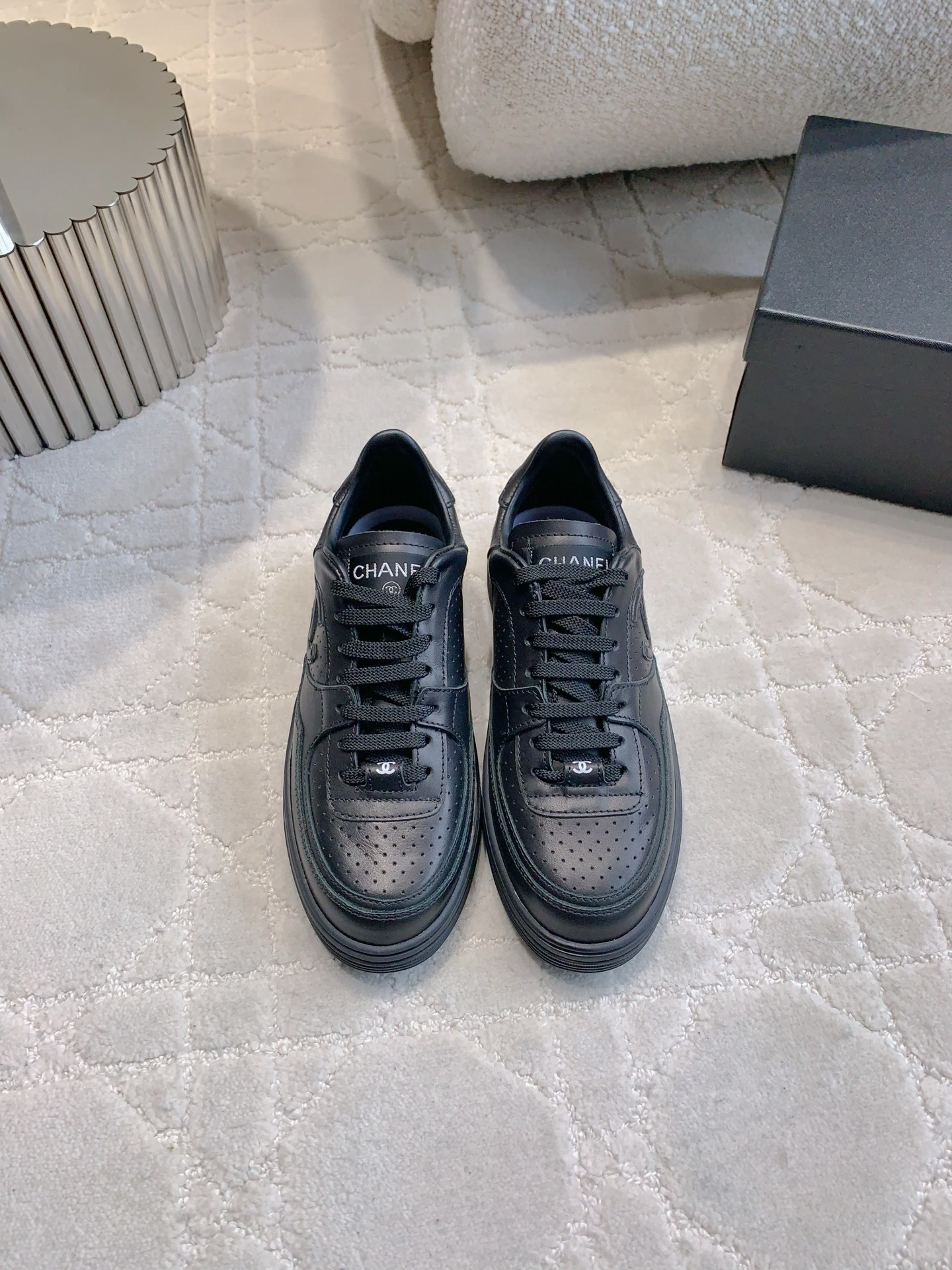 Chanel Black Leather Low-Top Sneakers – Premium Luxury Trainers