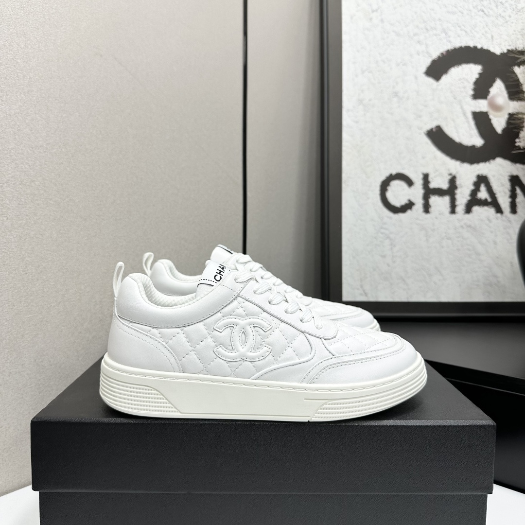 Women’s Luxury White Quilted Leather Sneakers – Designer Style
