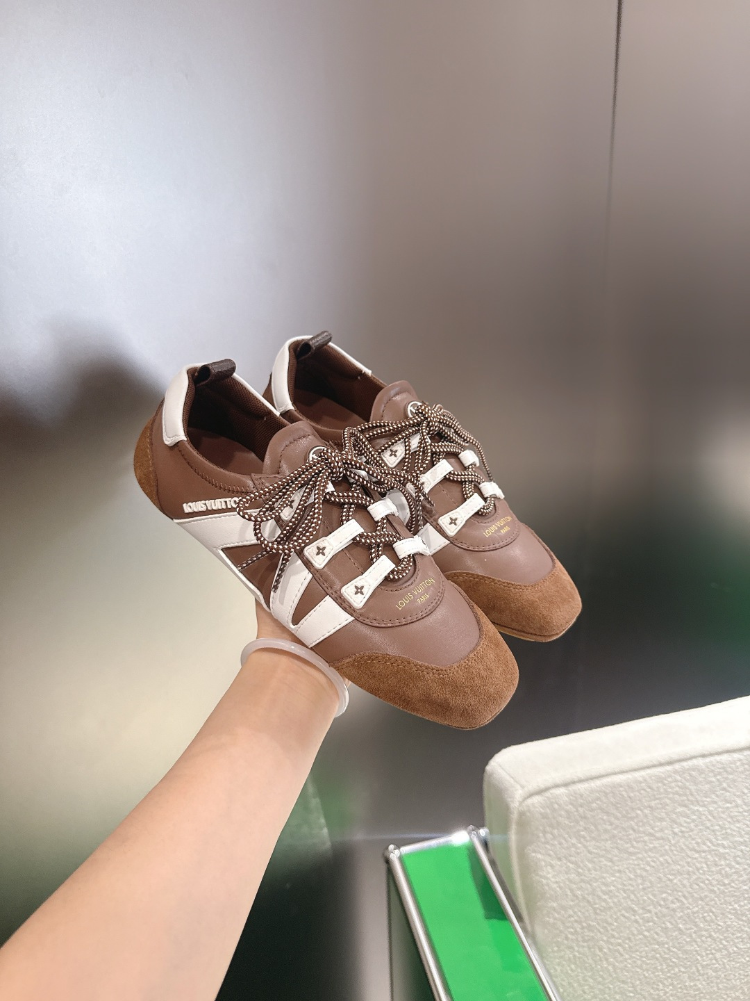 Louis Vuitton Run 55 Brown Leather & Suede Luxury Sneakers