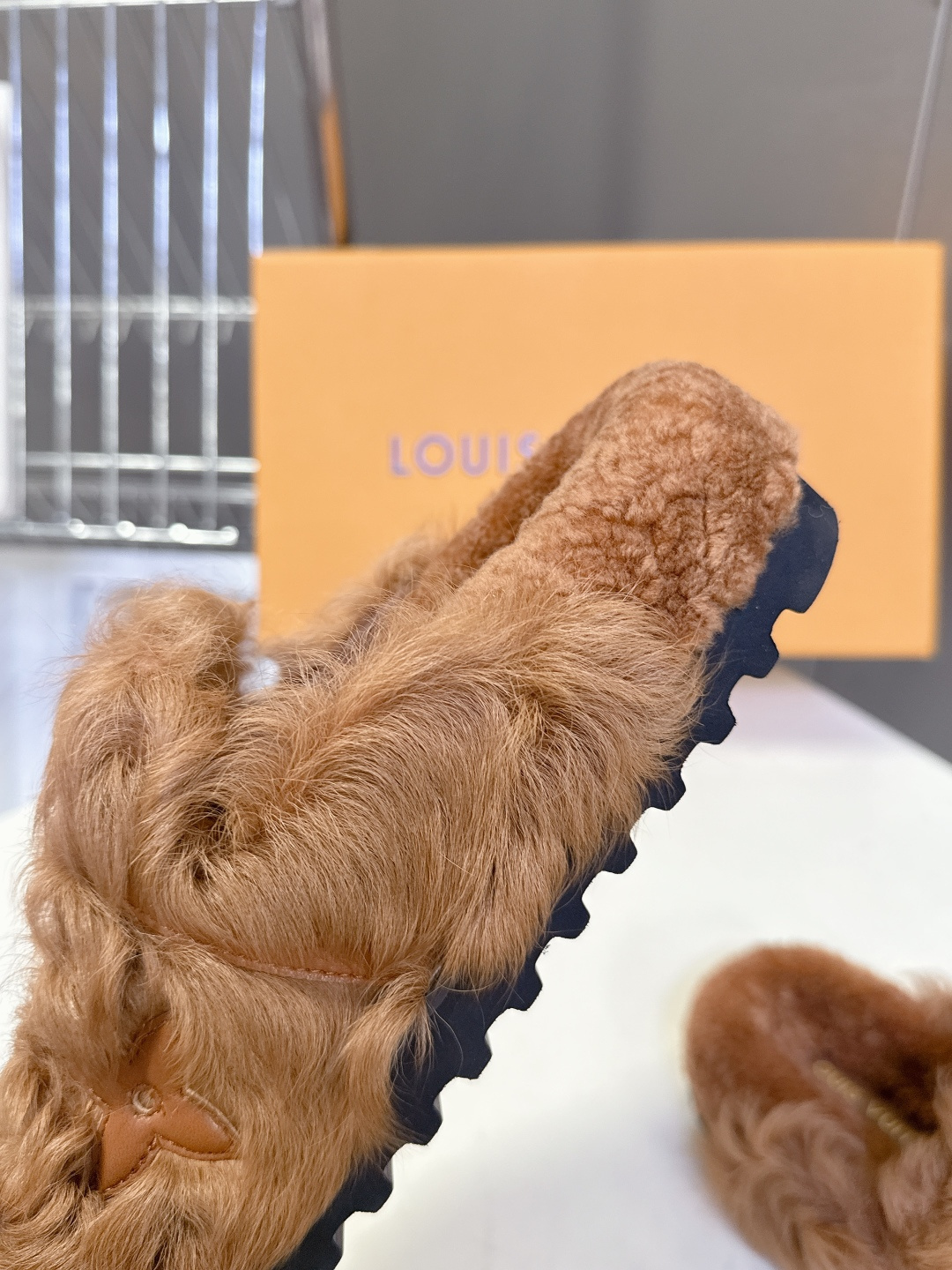 Louis Vuitton Brown Fur Monogram Mules - Luxury Comfort Slippers