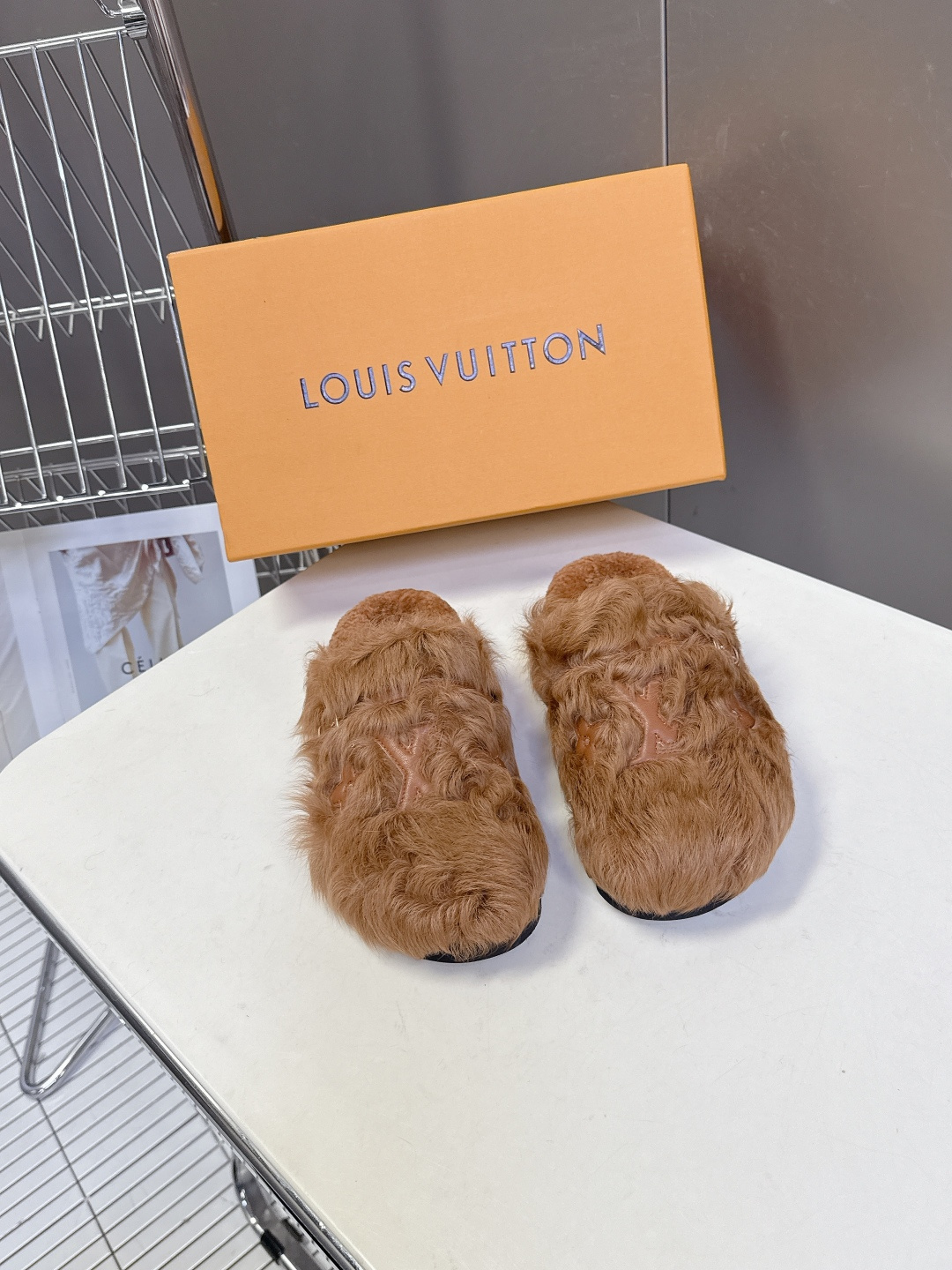 Louis Vuitton Brown Fur Monogram Mules – Luxury Comfort Slippers