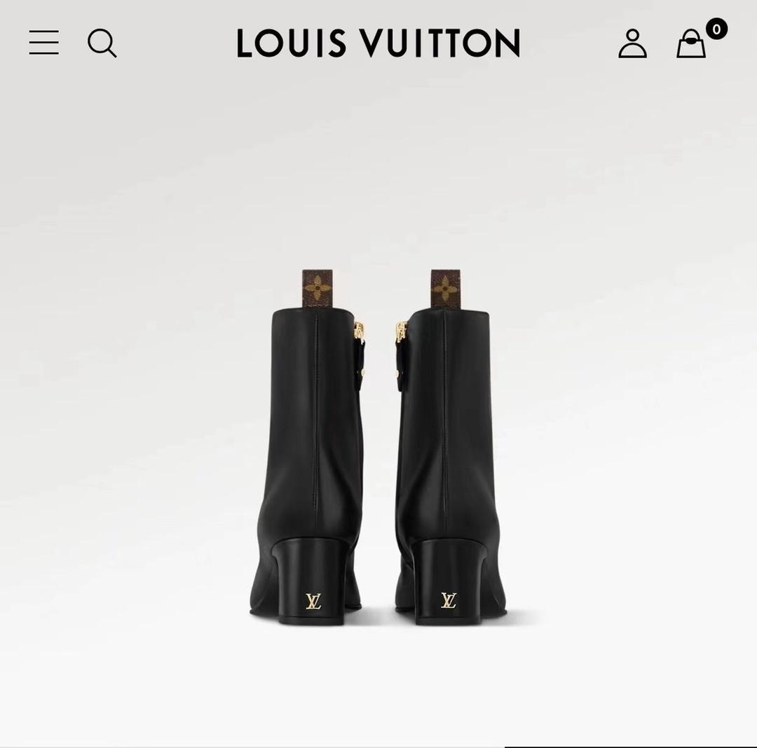 Louis Vuitton Black Calf Leather Pointed-Toe Ankle Boots