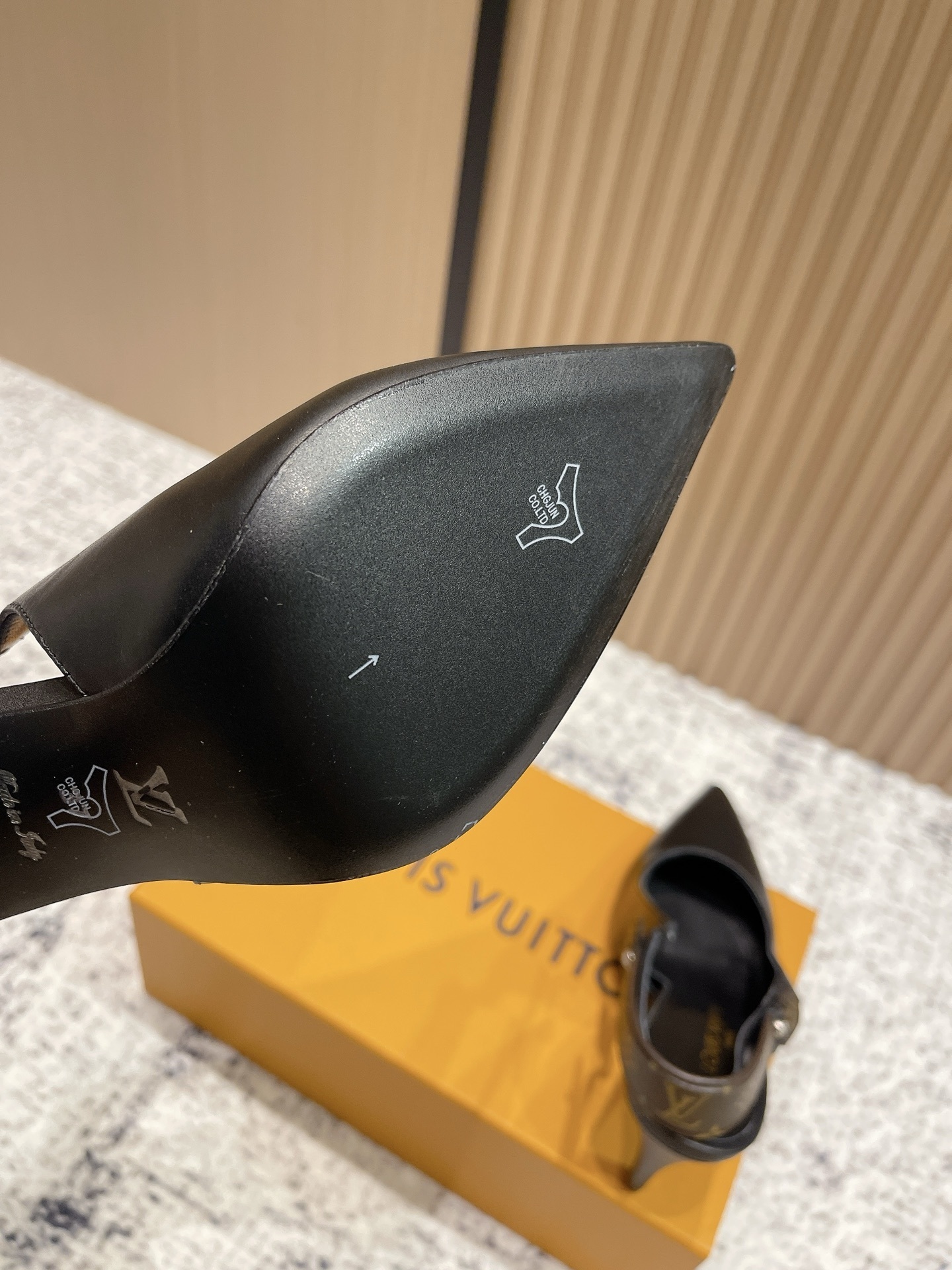 Louis Vuitton Black Leather Slingback Pumps - Elegant Heeled Shoes