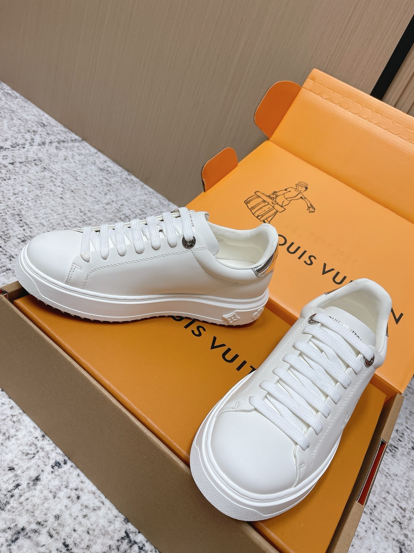 Louis Vuitton Frontrow White Monogram Leather Sneakers