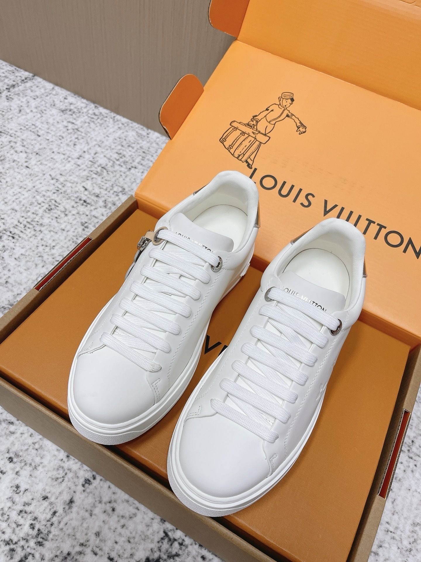 Louis Vuitton Frontrow White Monogram Leather Sneakers