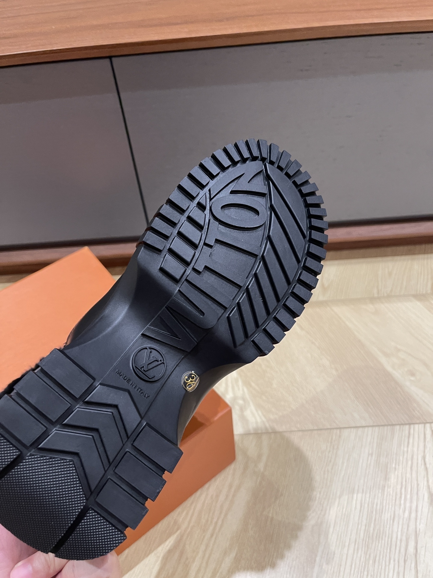 Louis Vuitton Black Faux Fur Winter Snow Boots with LV Logo