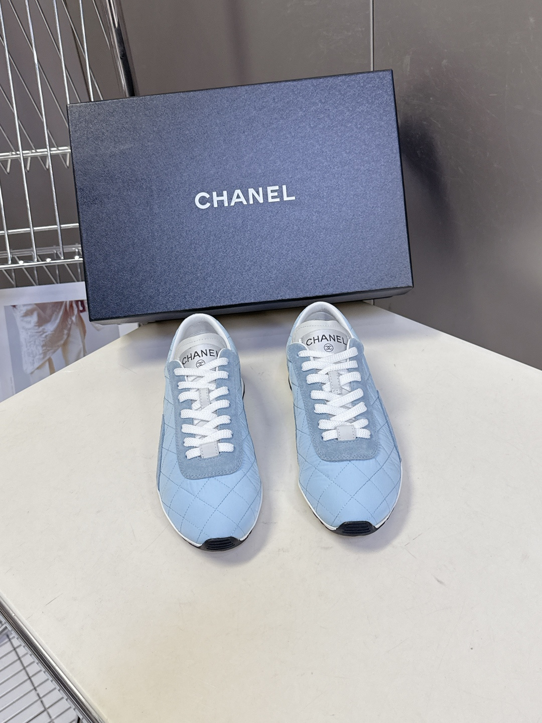 Chanel Light Blue Quilted Suede Sneakers – Luxury Women’s Footwear