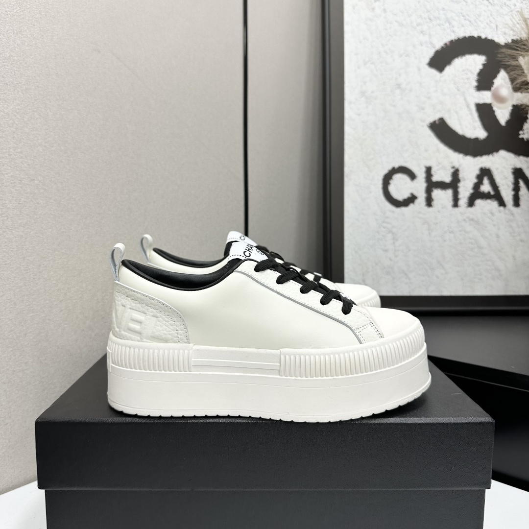 Chanel Luxury White Platform Sneakers – Women’s Designer Shoes