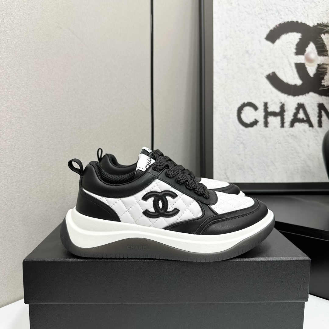 Chanel Quilted Leather Sneakers – Black & White Luxury Trainers