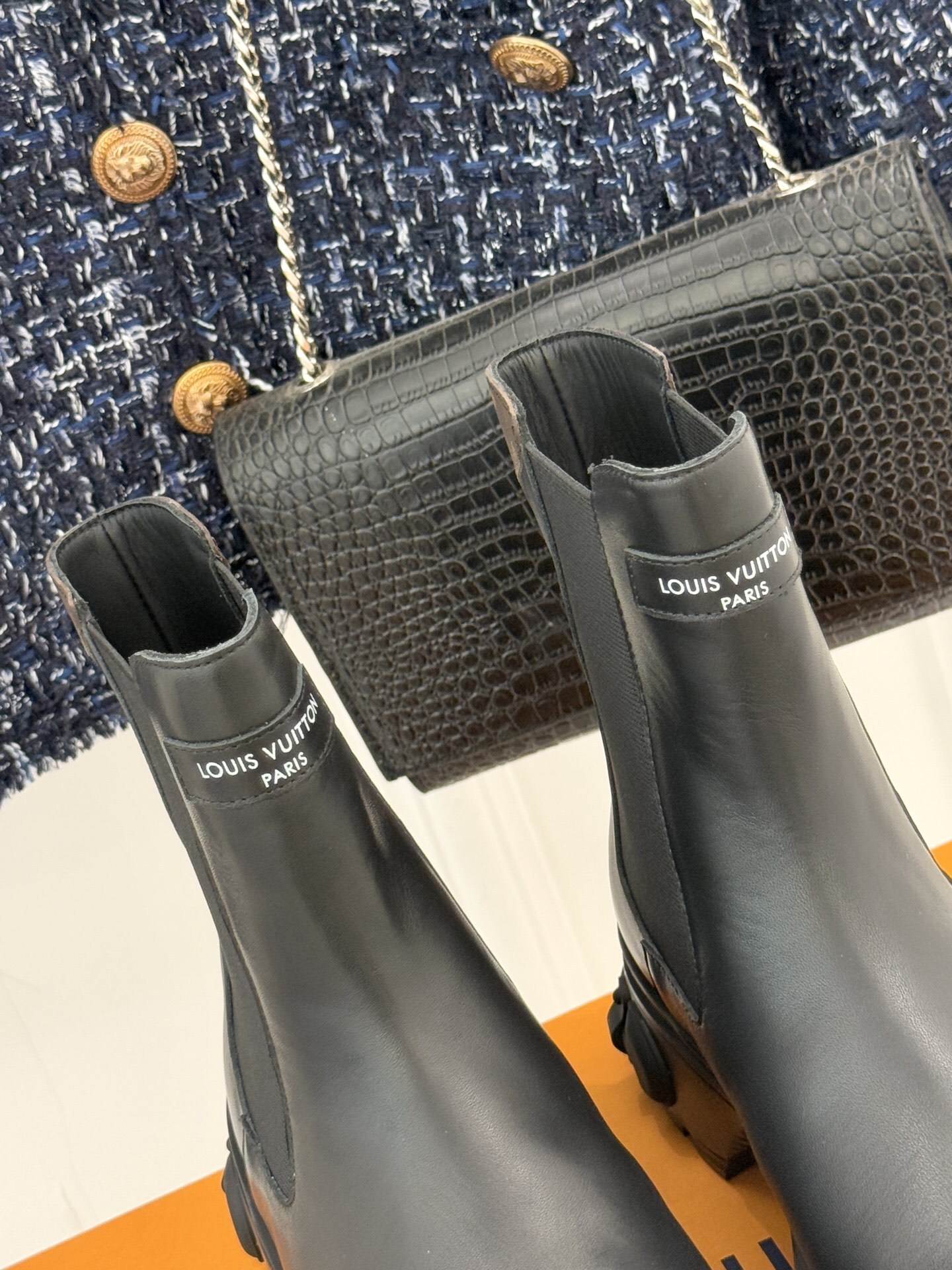 Louis Vuitton Territory Flat Chelsea Boots in Black Leather