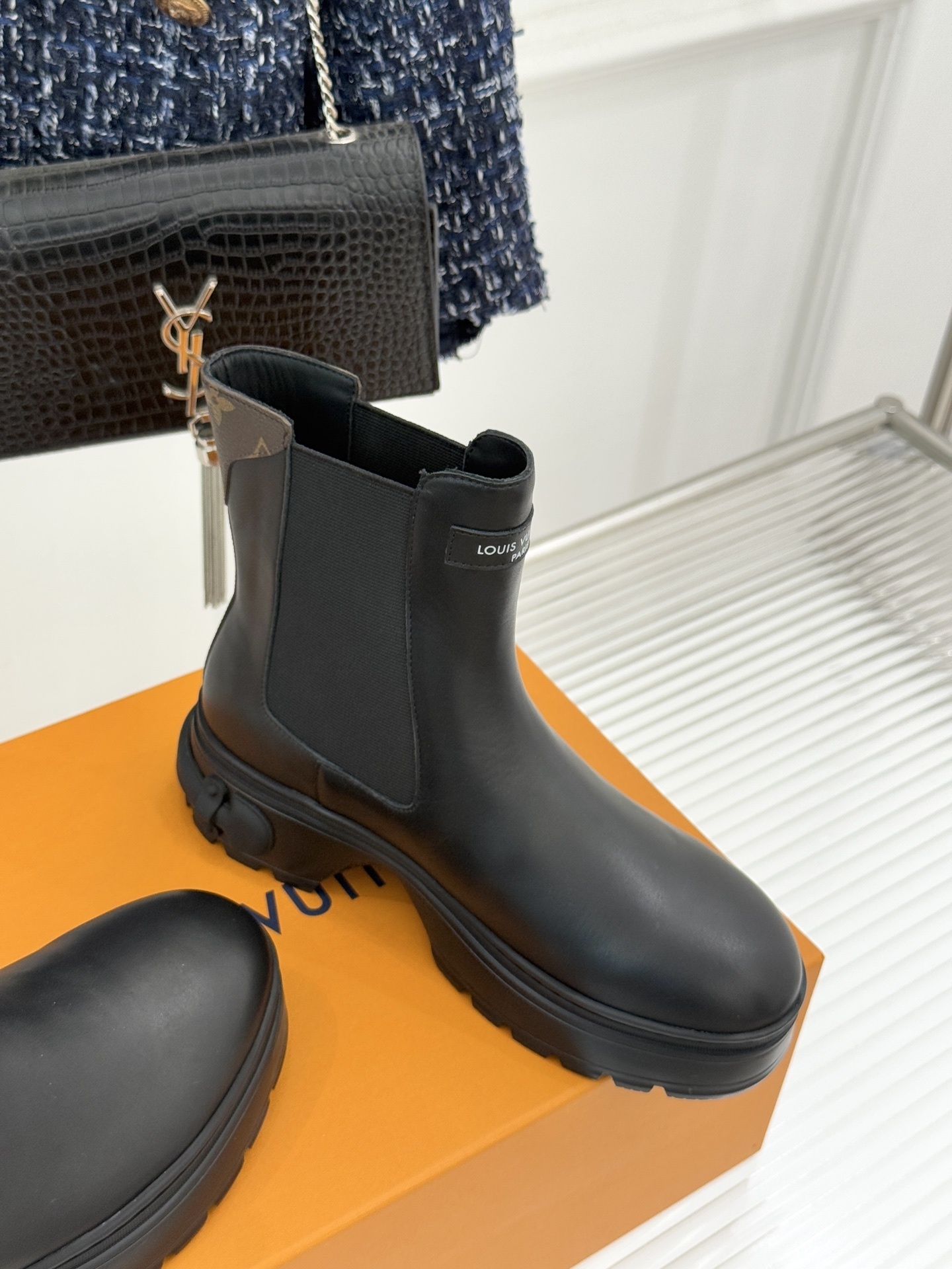 Louis Vuitton Territory Flat Chelsea Boots in Black Leather