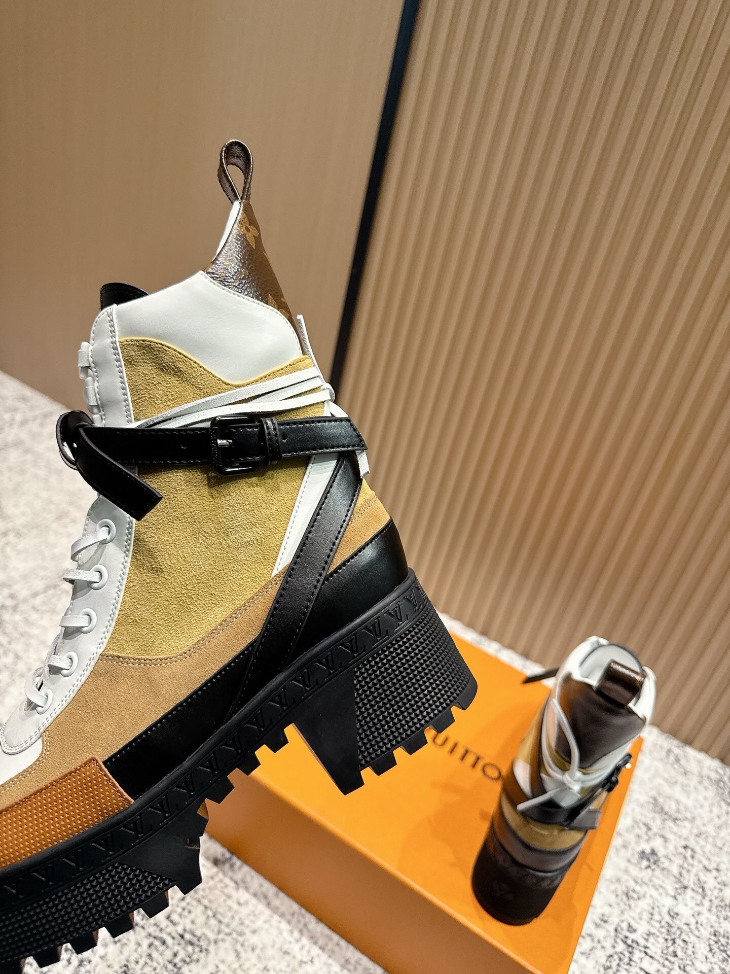 Designer Platform Ankle Boots - Luxury Suede & Leather Lace-Up Shoes