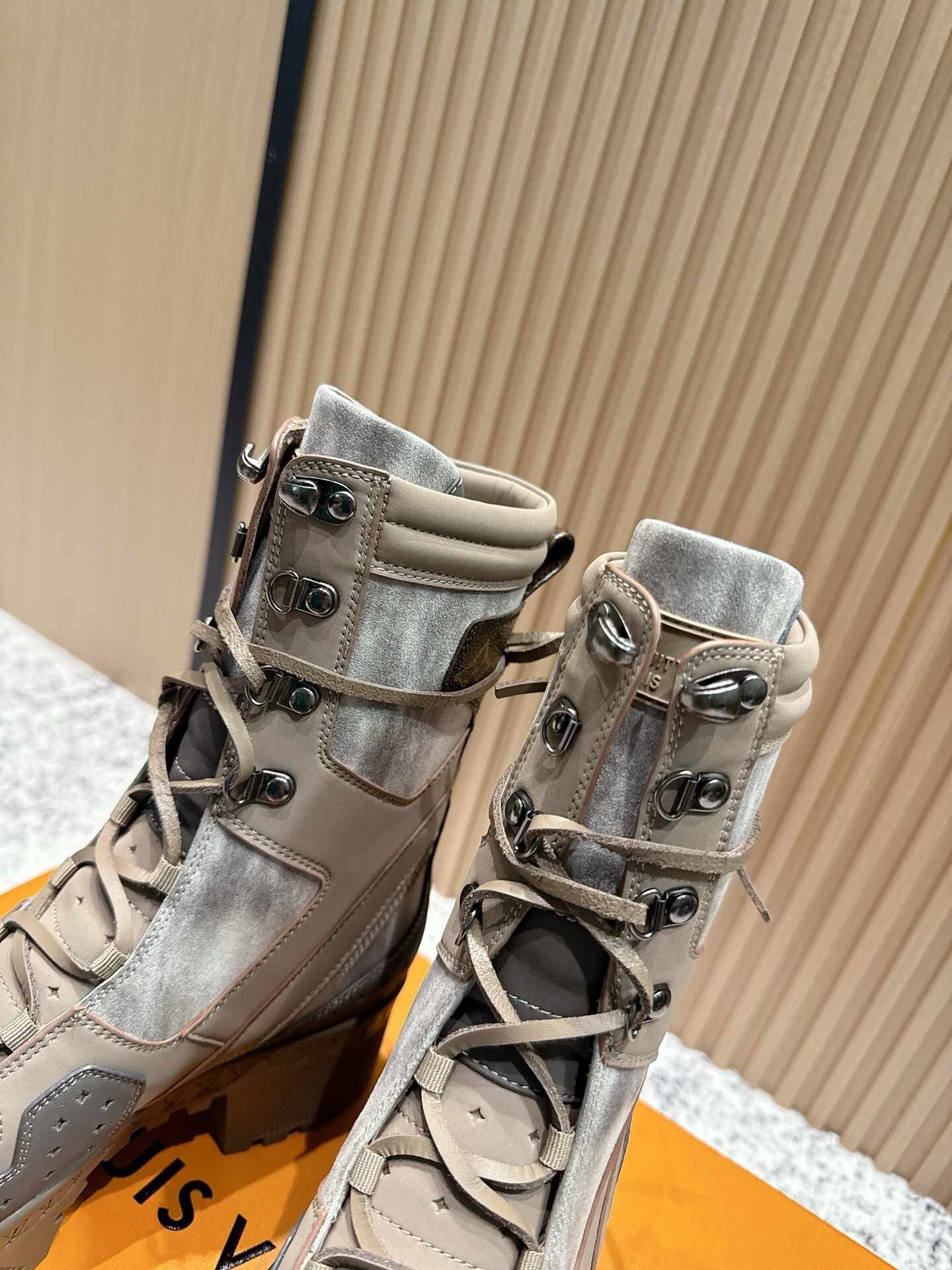 Louis Vuitton Women's Velvet High-Top Platform Ranger Boots