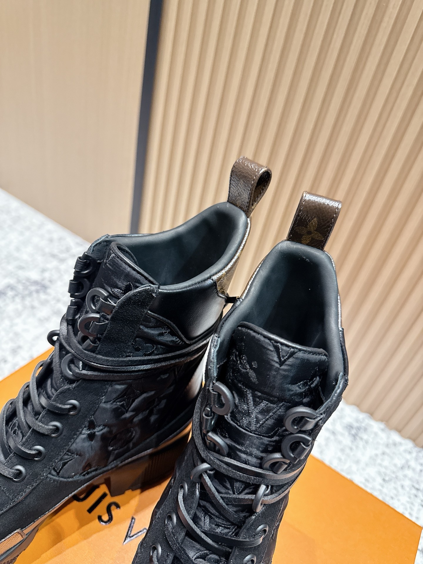 Louis Vuitton Monogram Lace-Up Platform Ankle Boots - Women's Luxury