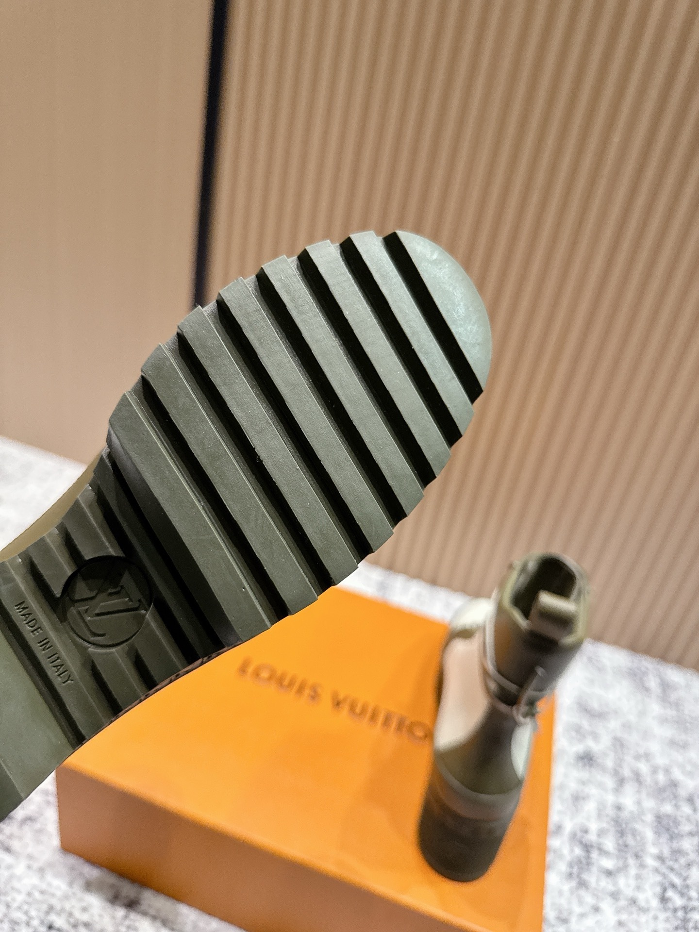 Luxury Women's Olive Green & Cream Canvas Combat Boots