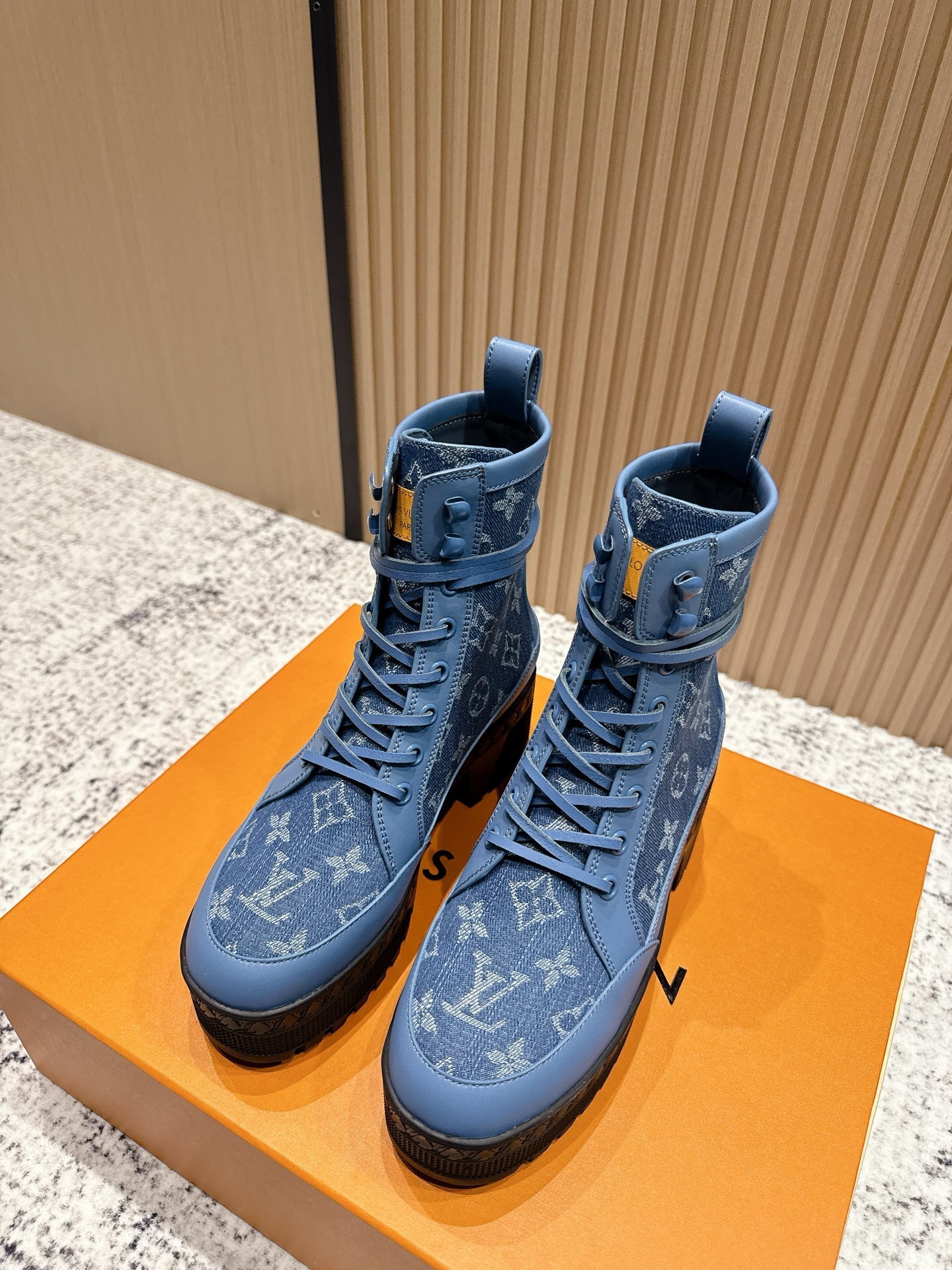 Louis Vuitton Monogram Denim Star Trail Ankle Boots – Blue