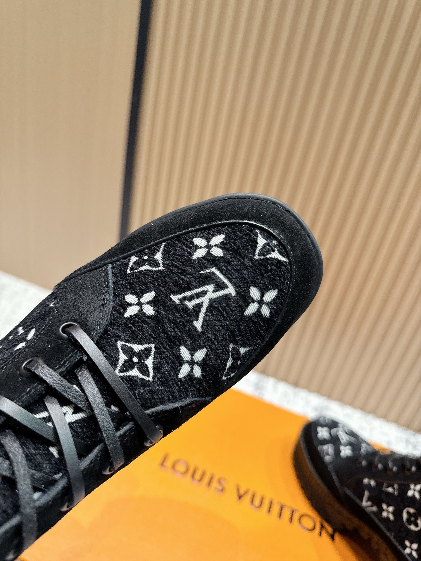 Luxury Monogram Platform Lace-Up Combat Boots - Black