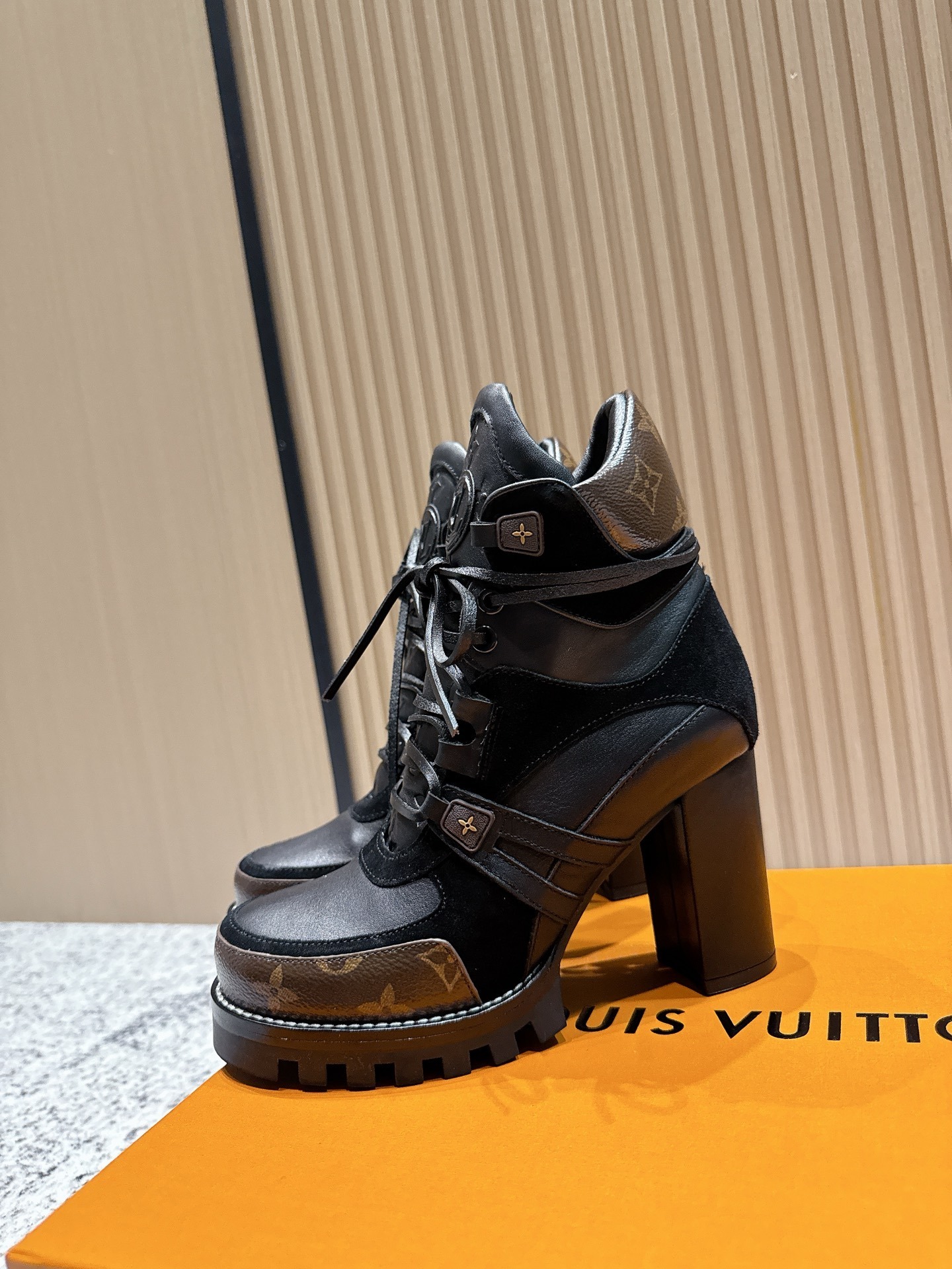 Louis Vuitton Star Trail Ankle Boots - Black Leather High Heels