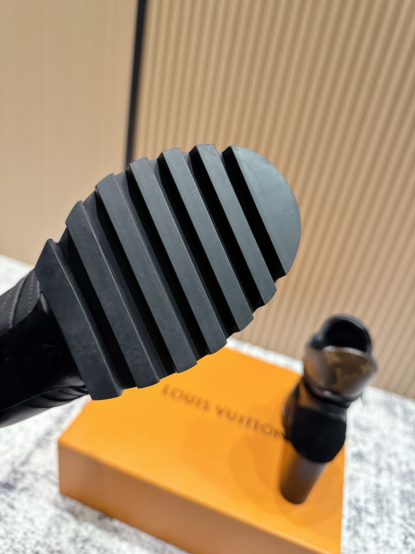 Louis Vuitton Monogram Mesh & Suede High Heel Combat Ankle Boots