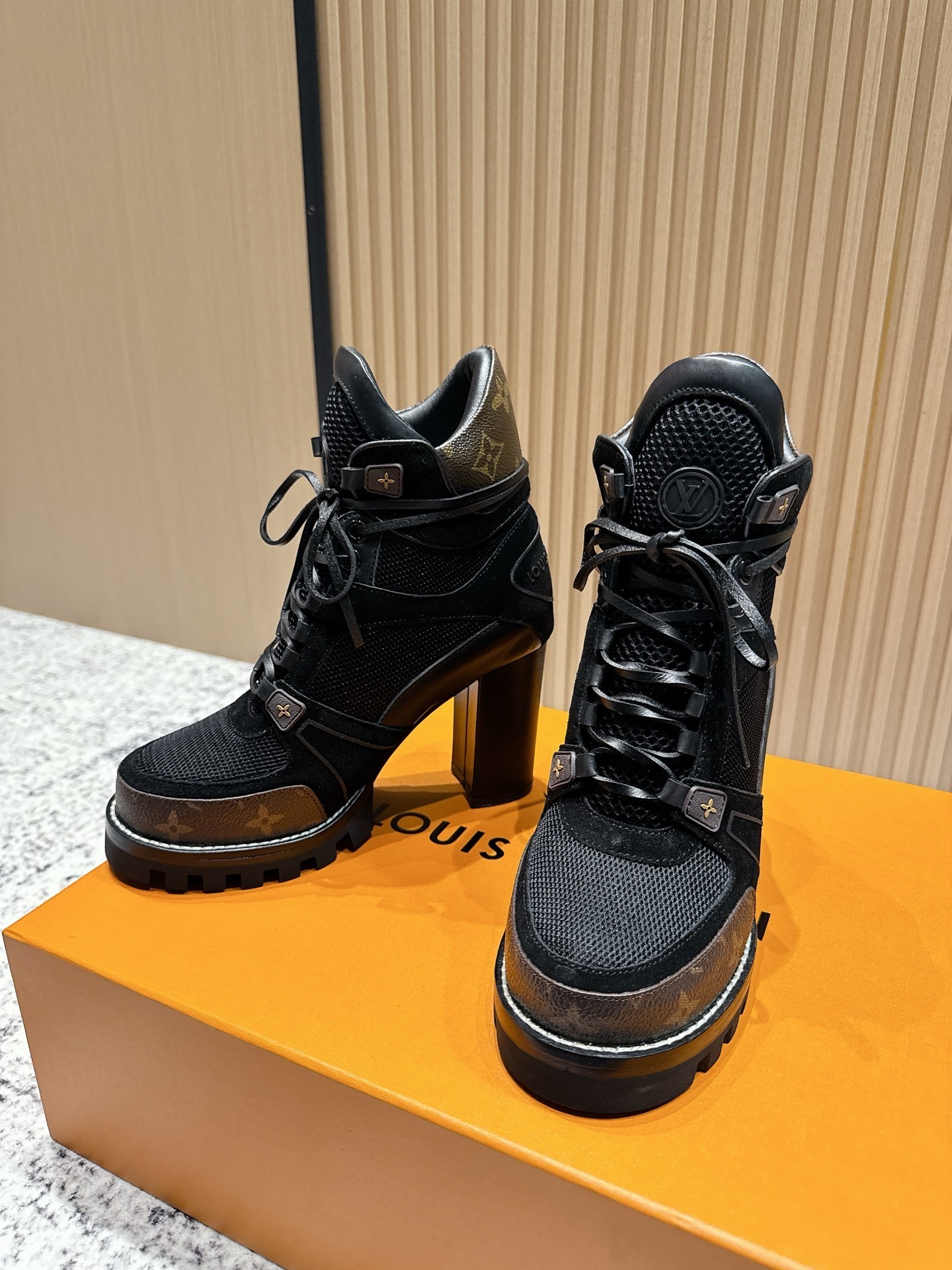 Louis Vuitton Star Trail Ankle Boots - Black Monogram Canvas