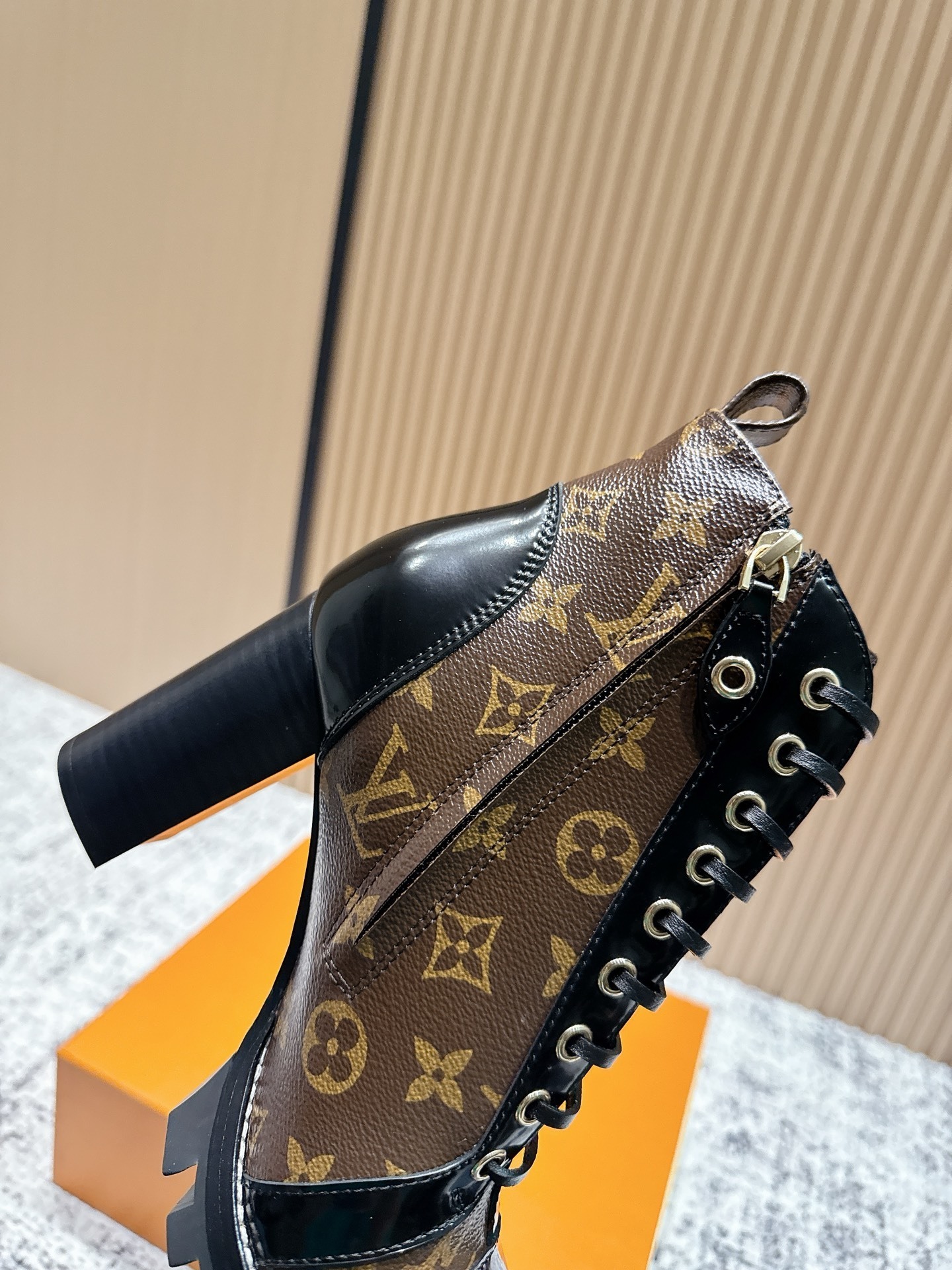 Louis Vuitton Star Trail Ankle Boots - Monogram Canvas & Black Trim