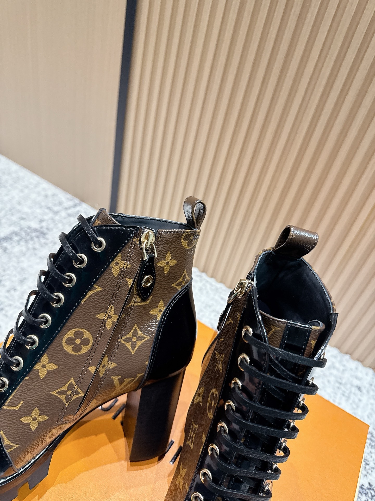 Louis Vuitton Star Trail Ankle Boots - Monogram Canvas & Black Trim