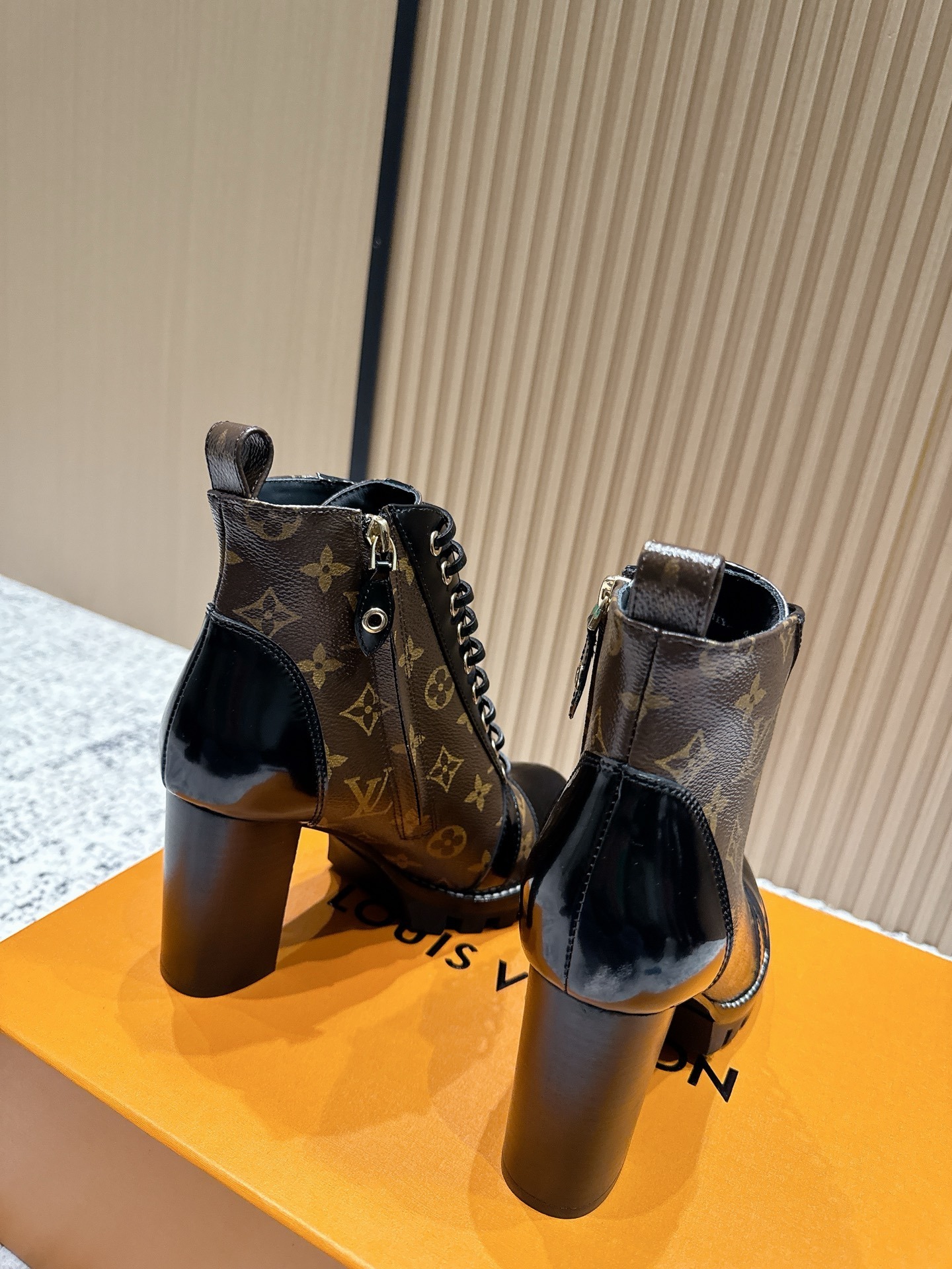 Louis Vuitton Star Trail Ankle Boots - Monogram Canvas & Black Trim
