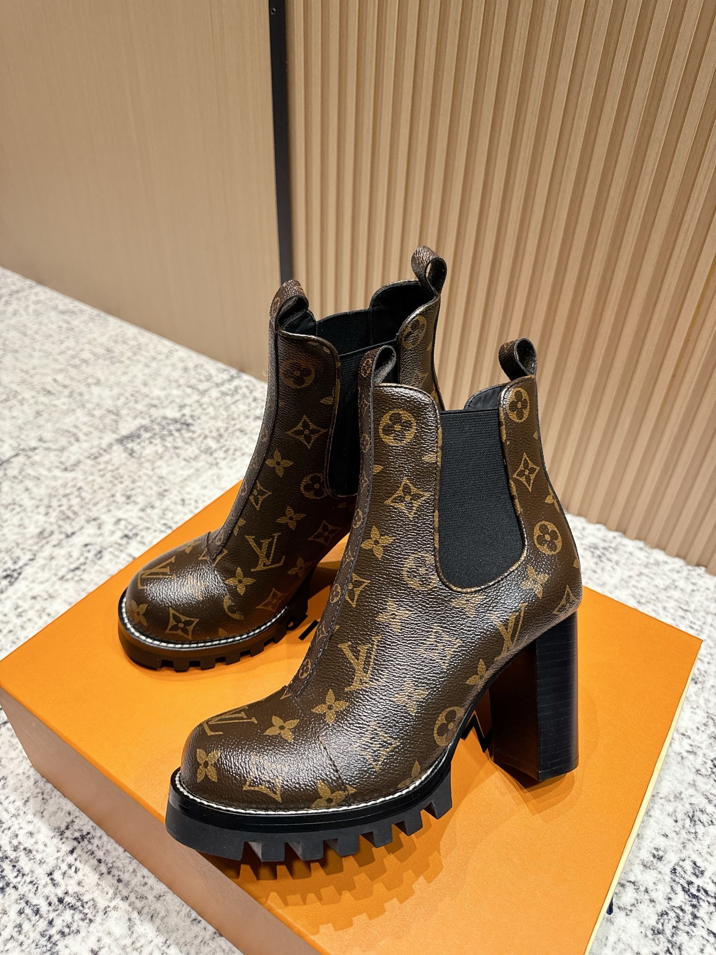 Louis Vuitton Silhouette Monogram Canvas Heeled Ankle Boots