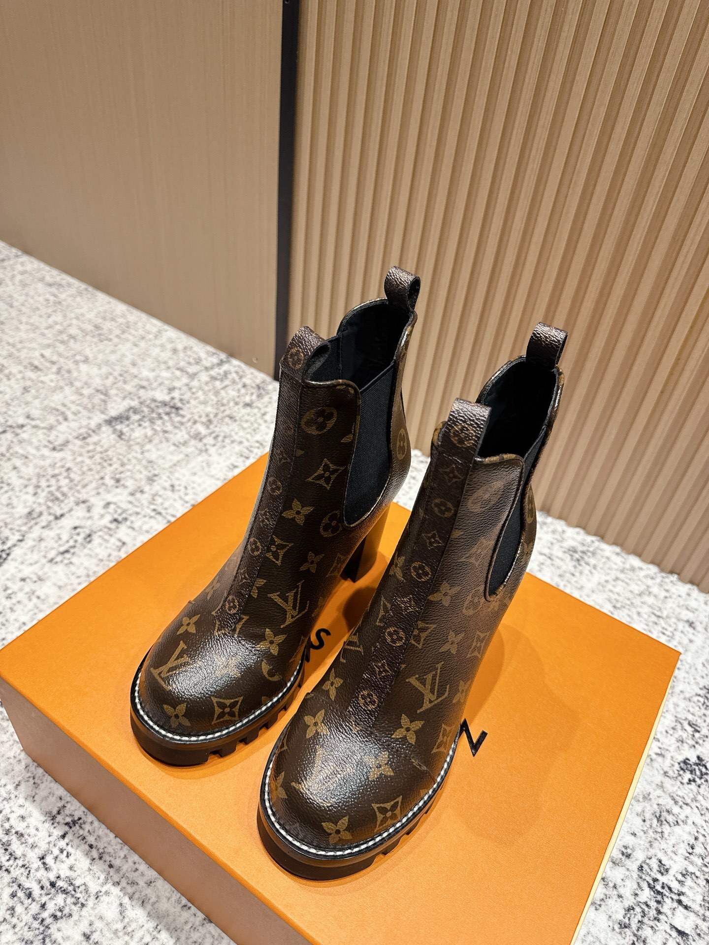 Louis Vuitton Silhouette Monogram Canvas Heeled Ankle Boots