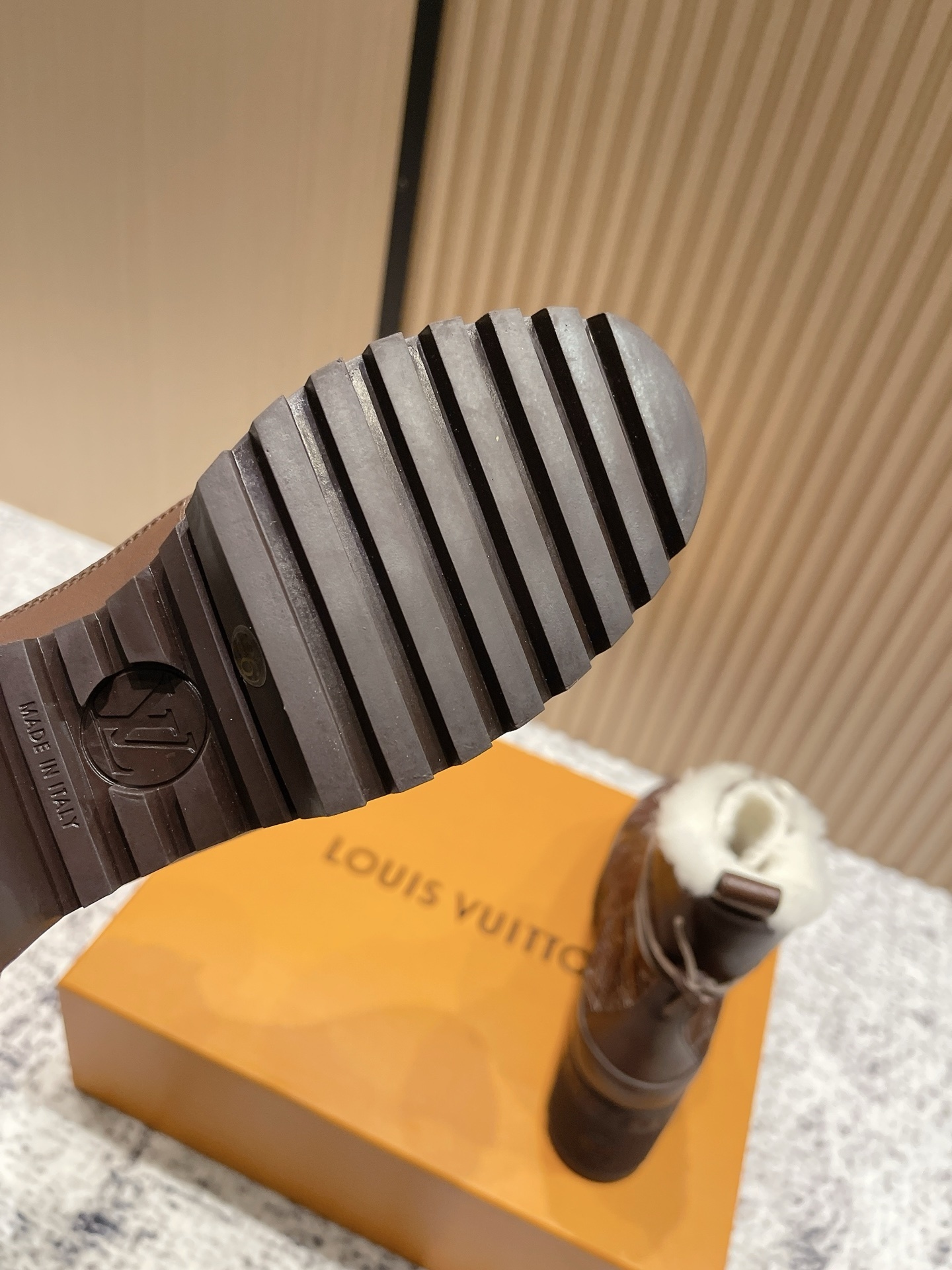 Louis Vuitton Women's Shearling-Lined Platform Winter Boots