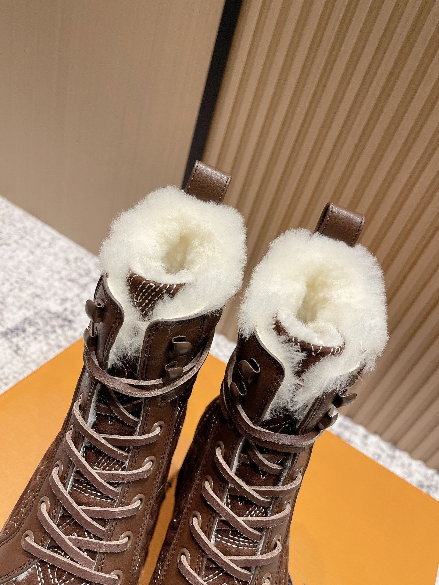 Louis Vuitton Women's Shearling-Lined Platform Winter Boots