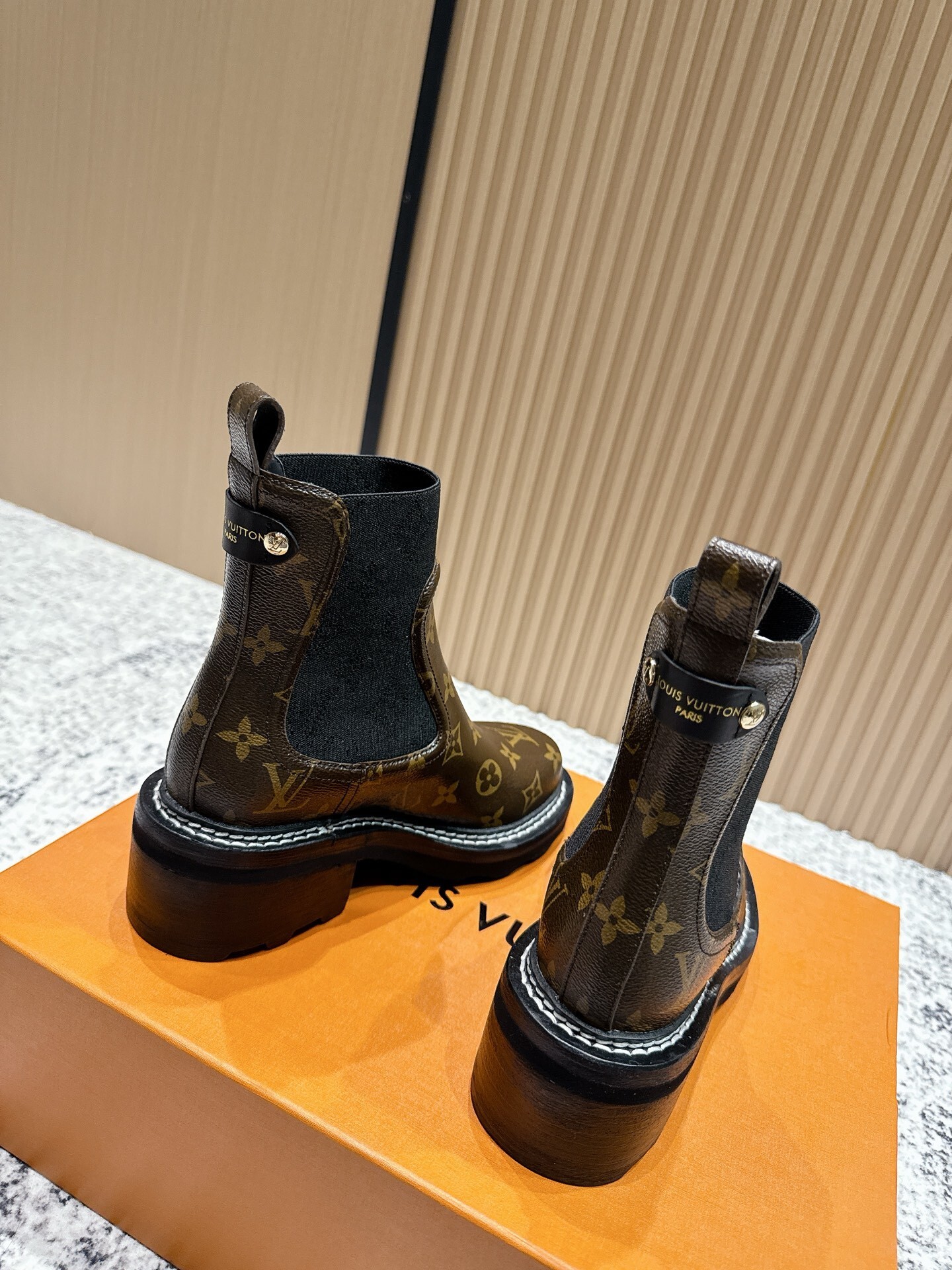 LV Monogram Canvas Ankle Boots - Luxury Women's Chelsea Boots