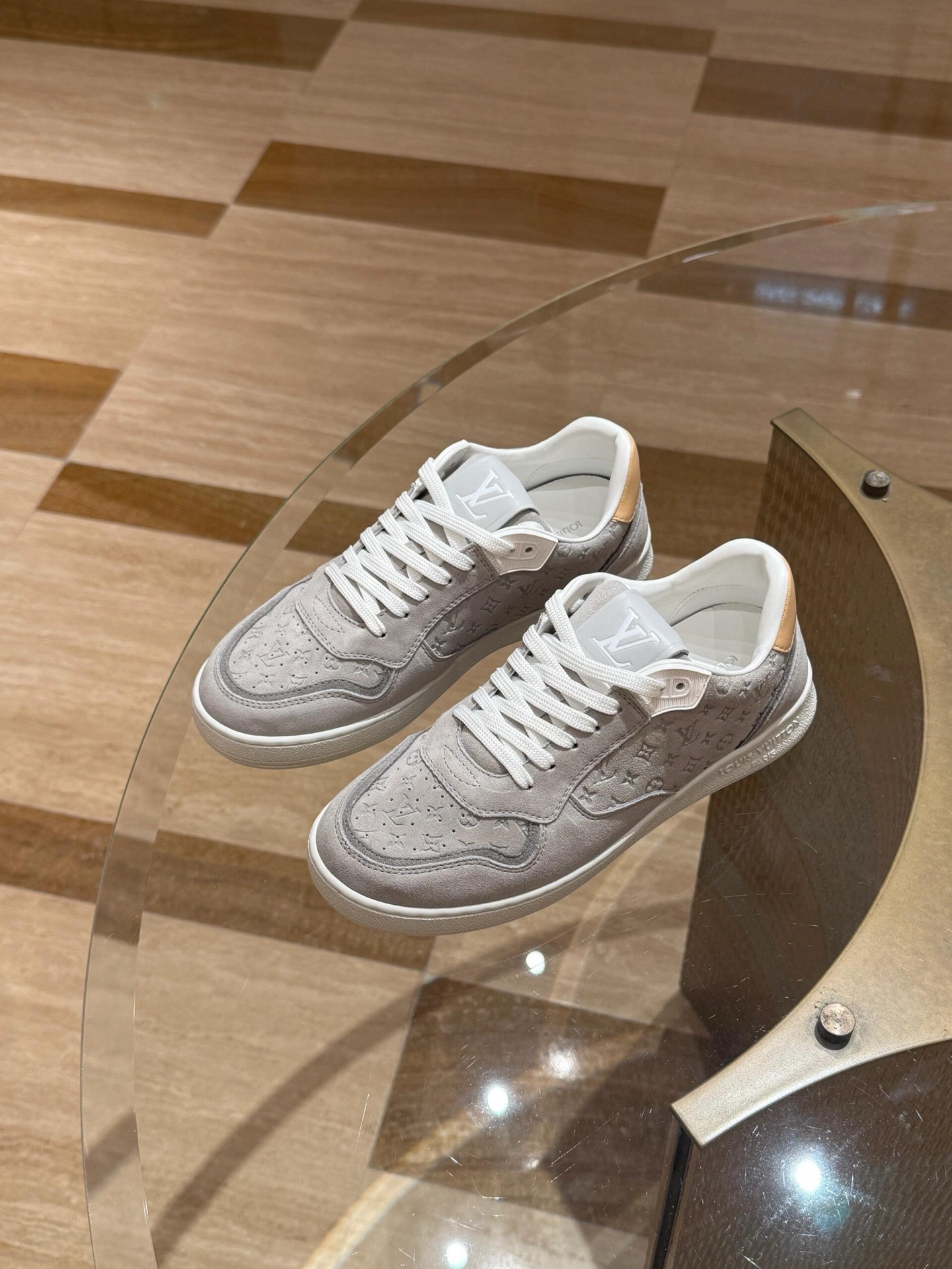 Louis Vuitton Monogram Suede Sneakers - Luxury Beige Trainers