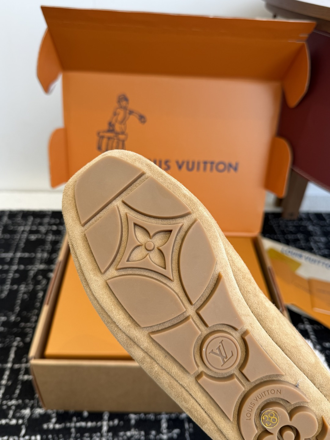 Louis Vuitton Women's Shearling-Lined Suede Moccasins - Beige