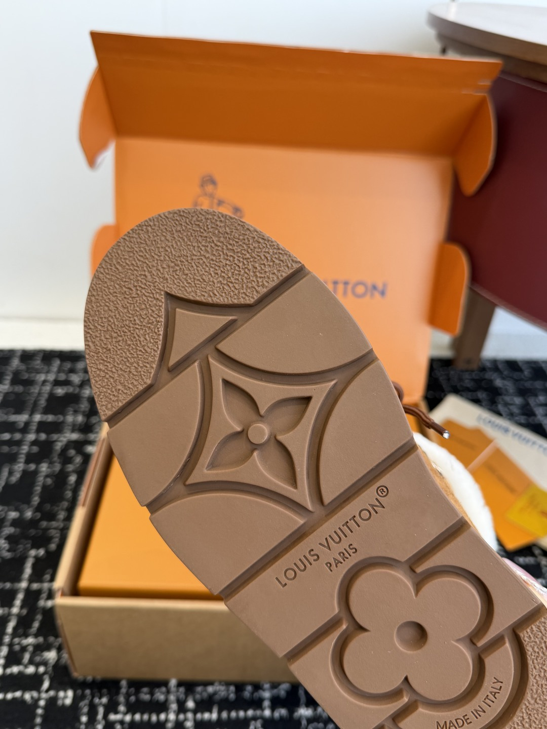 Louis Vuitton Women's Brown Suede Shearling-Lined Ankle Boots