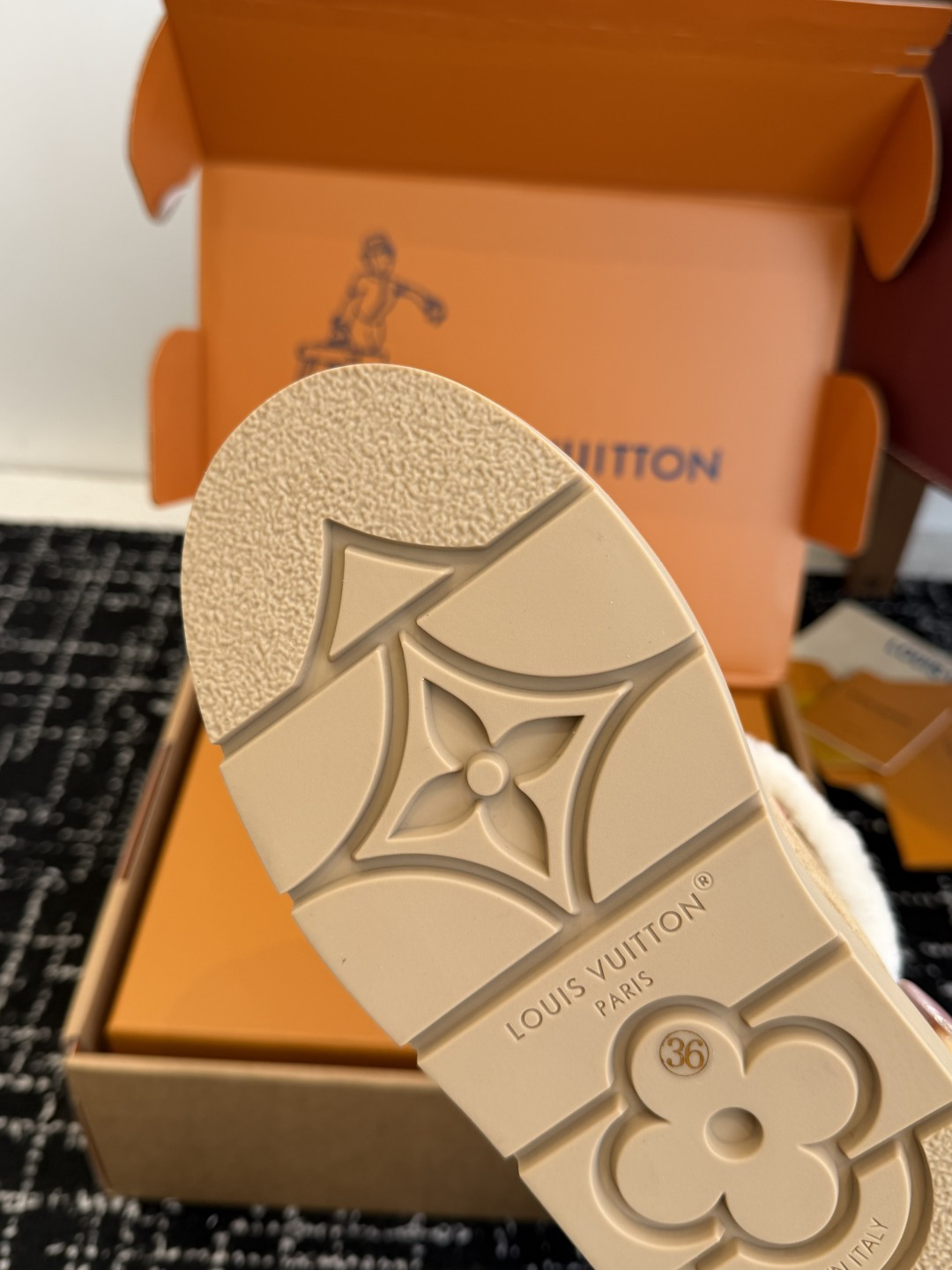 Louis Vuitton Beige Suede Shearling Boots - Luxury Winter Footwear